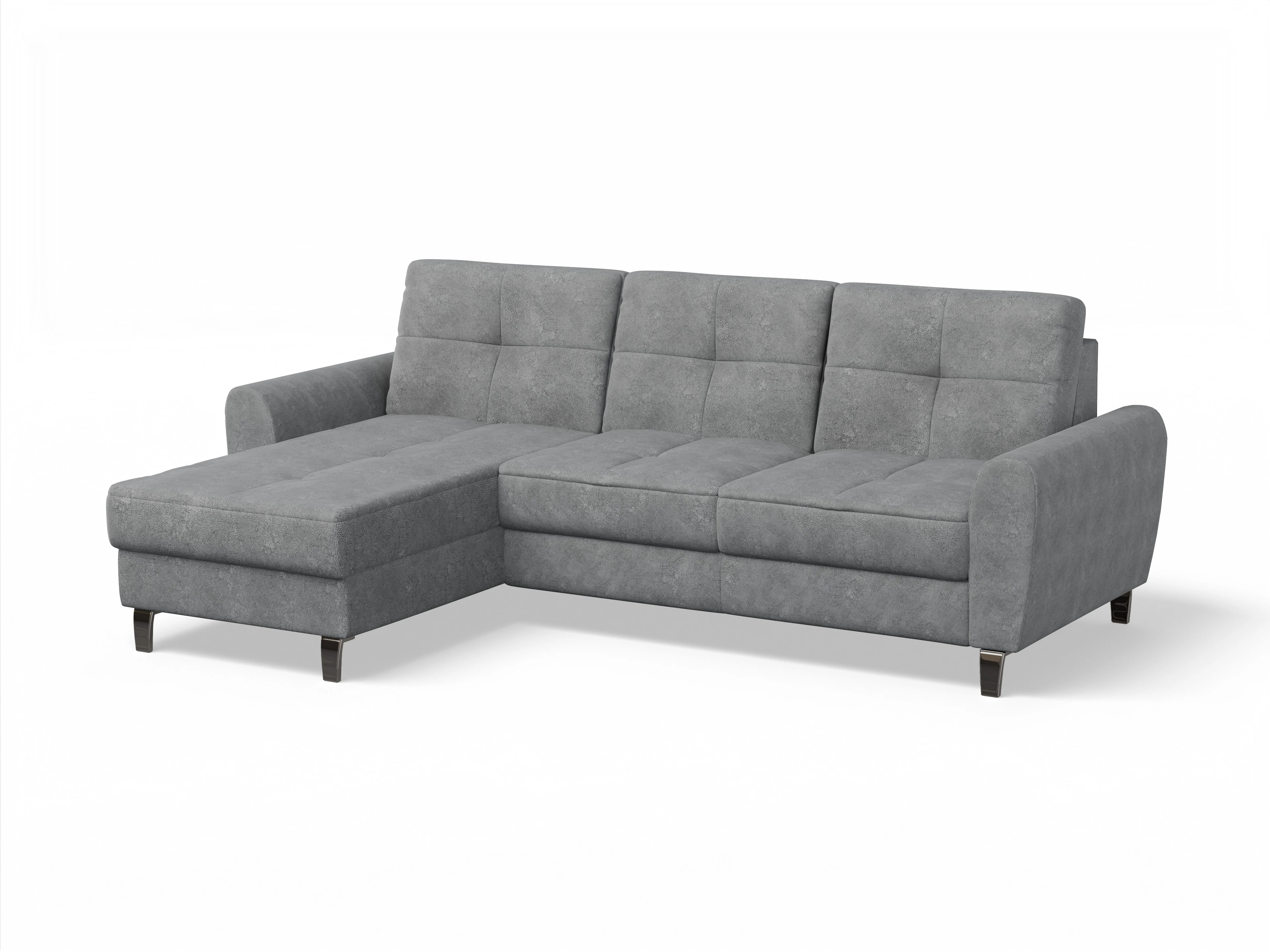 Ansicht des Produktes Valona Ecksofa links Abschluss offen in Stoff Grau