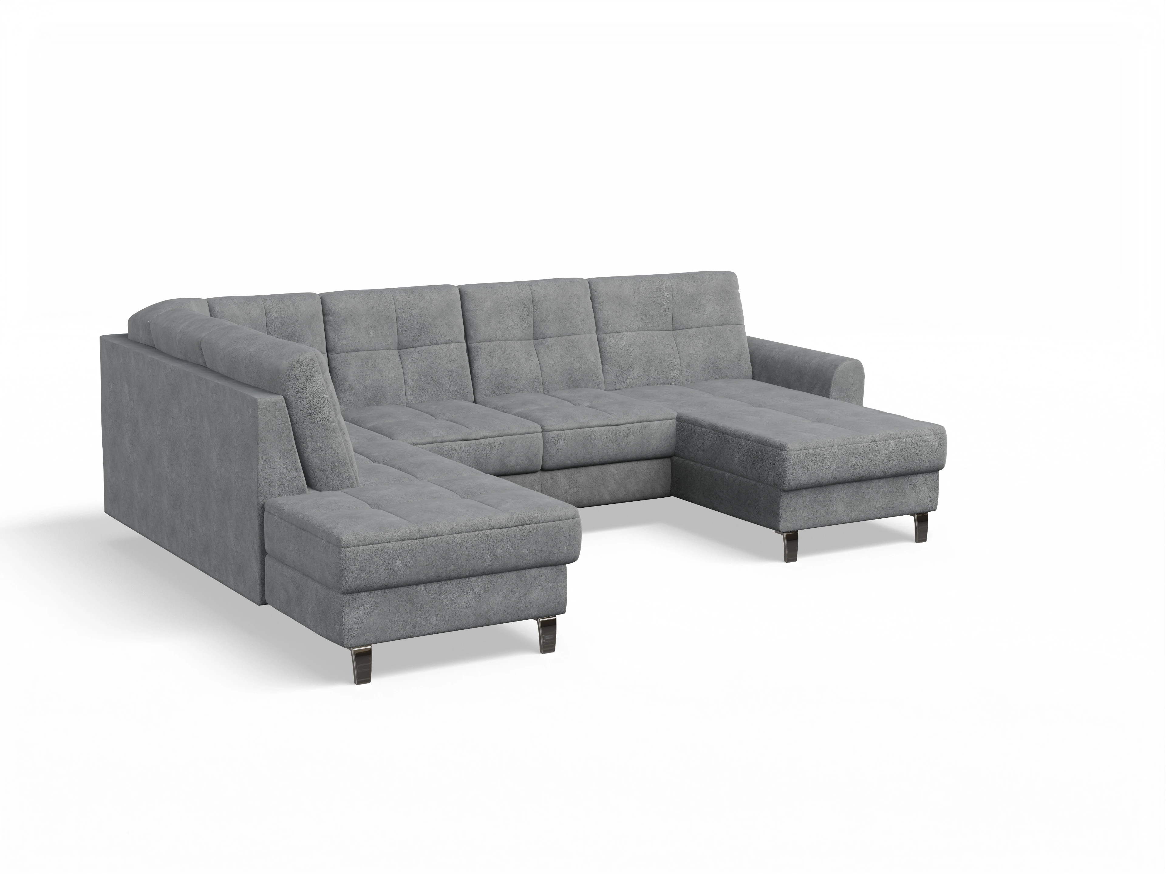 Ansicht des Produktes Valona Wohnlandschaft offen beidseitig in Stoff Grau