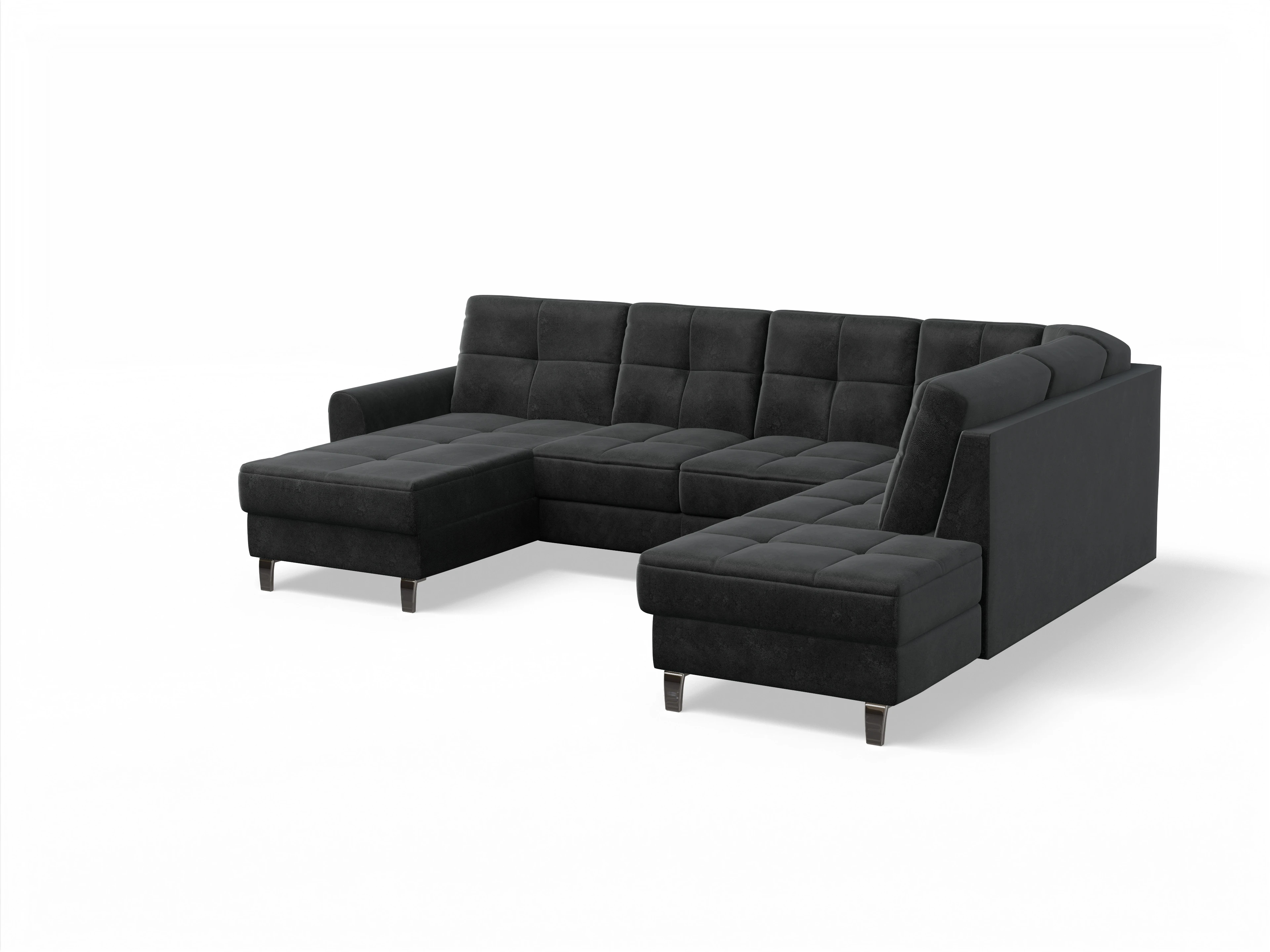 Ansicht des Produktes Valona Wohnlandschaft offen beidseitig in Stoff Grau