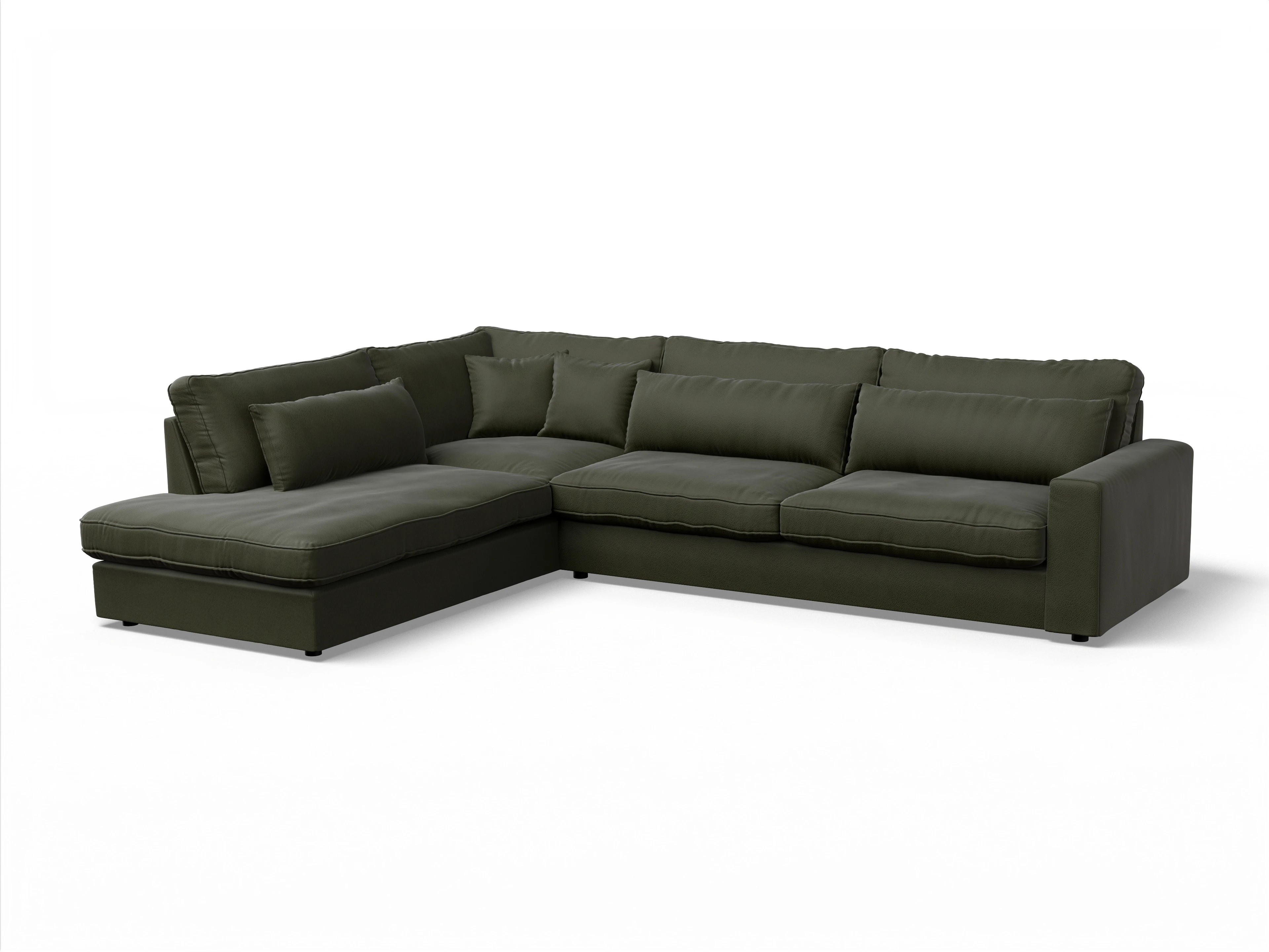 Ansicht des Produktes Lexia Ecksofa links Abschluss offen in Stoff Grün