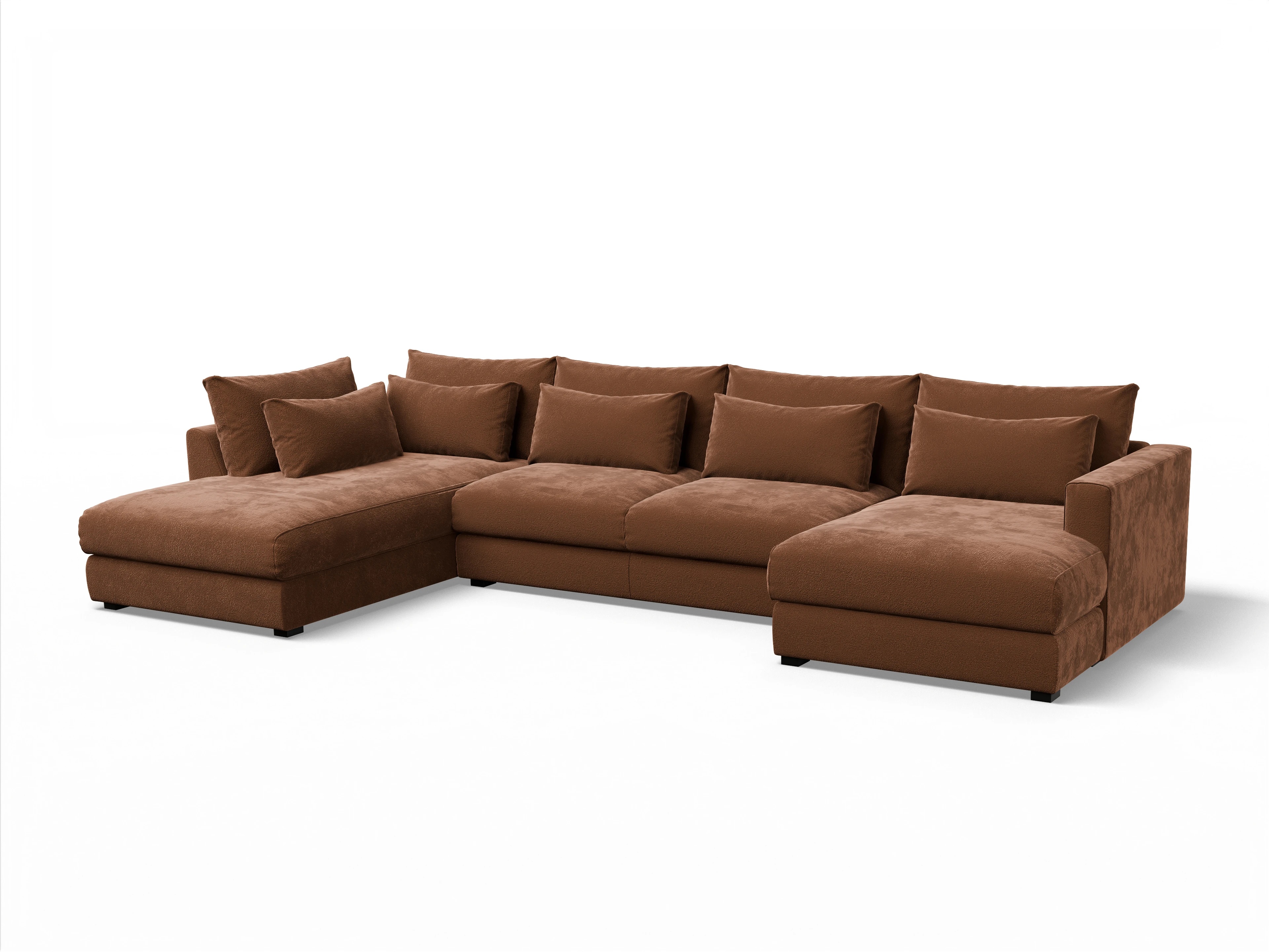 Ansicht des Produktes Butler Wohnlandschaft offen beidseitig in Stoff Orange