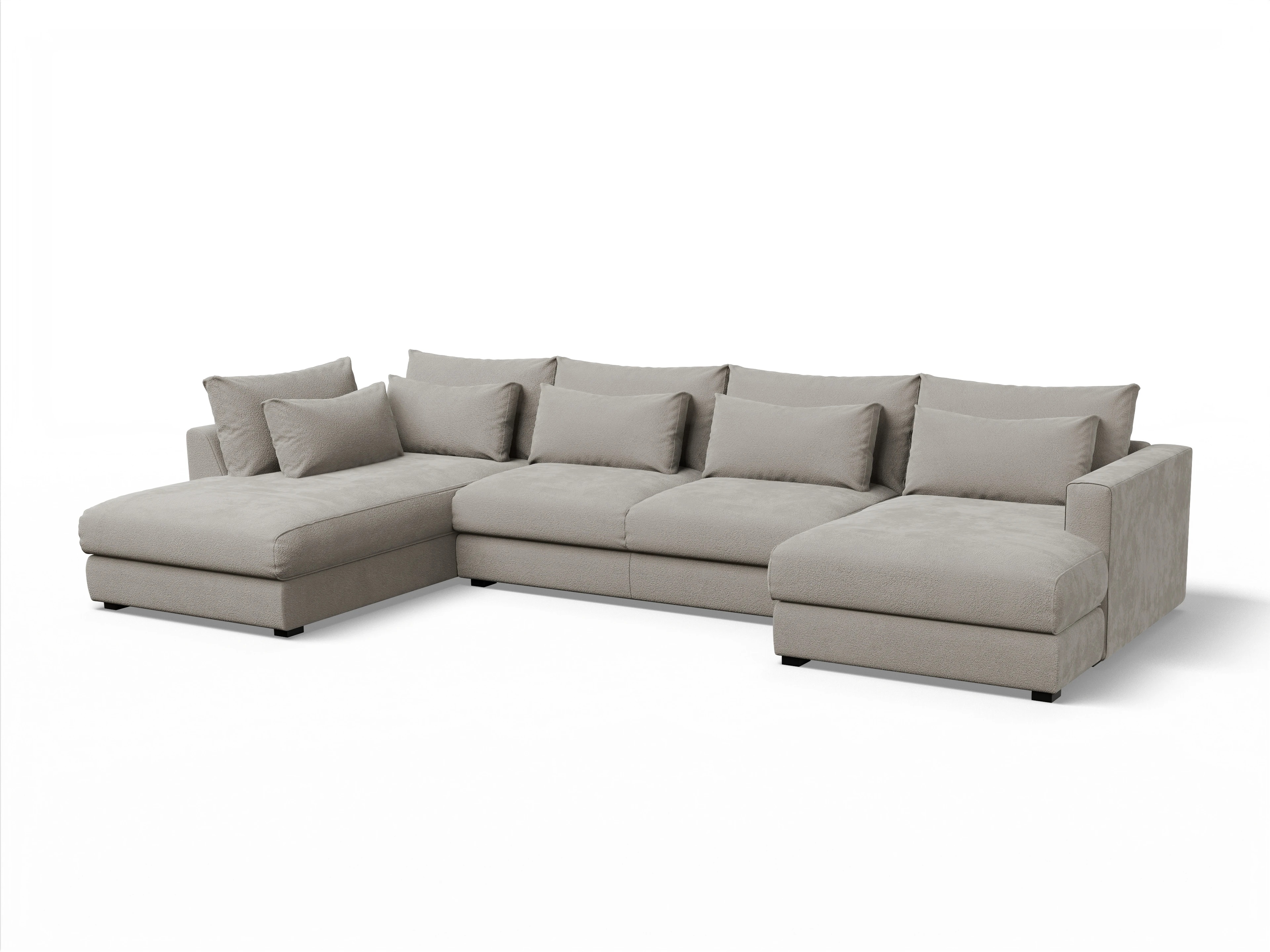 Ansicht des Produktes Butler Wohnlandschaft offen beidseitig in Stoff Braun