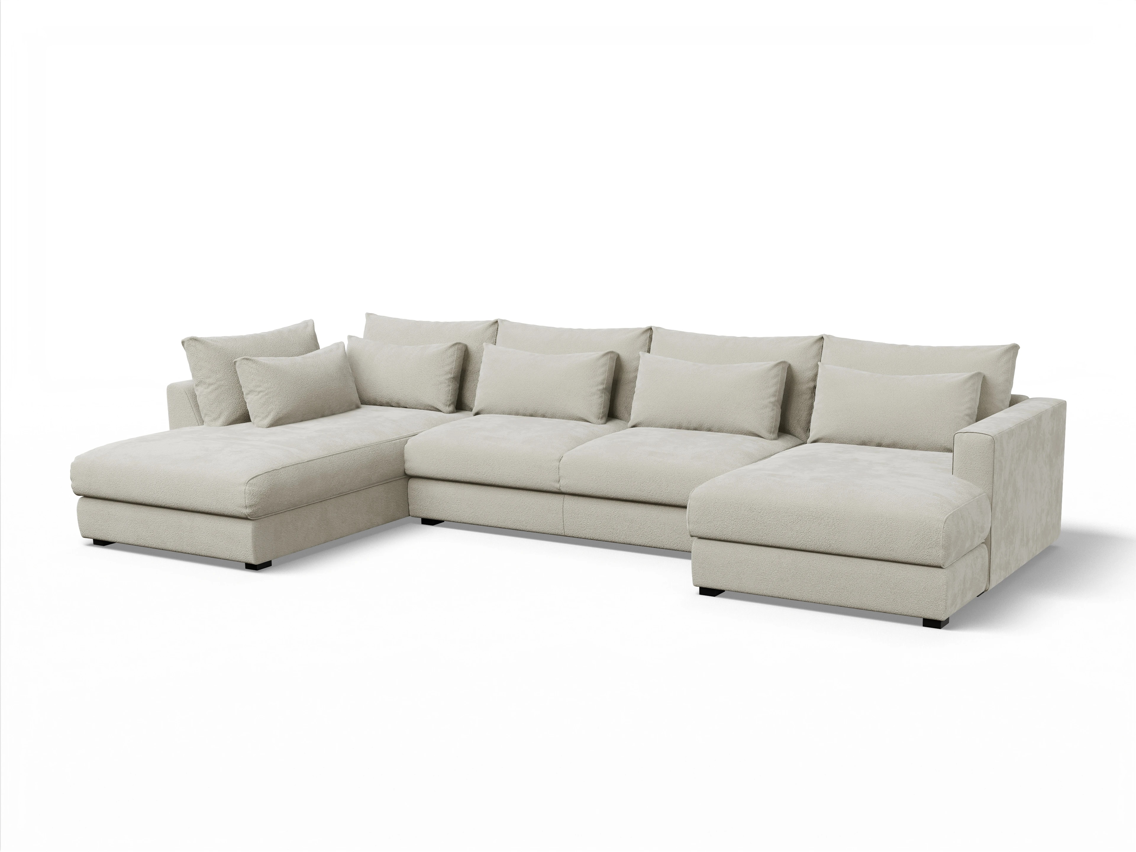 Ansicht des Produktes Butler Wohnlandschaft offen beidseitig in Stoff Beige