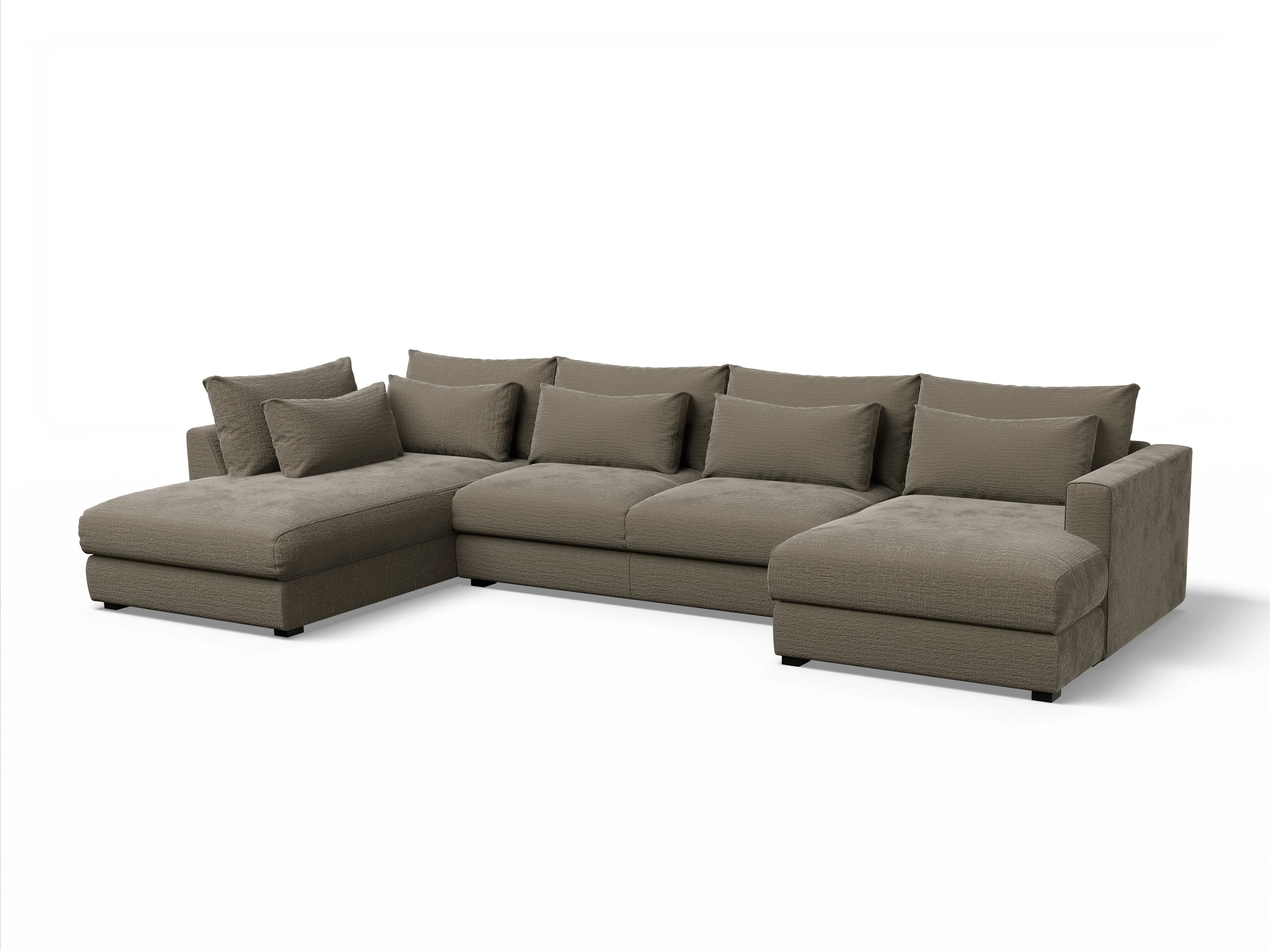 Ansicht des Produktes Butler Wohnlandschaft offen beidseitig in Stoff Braun