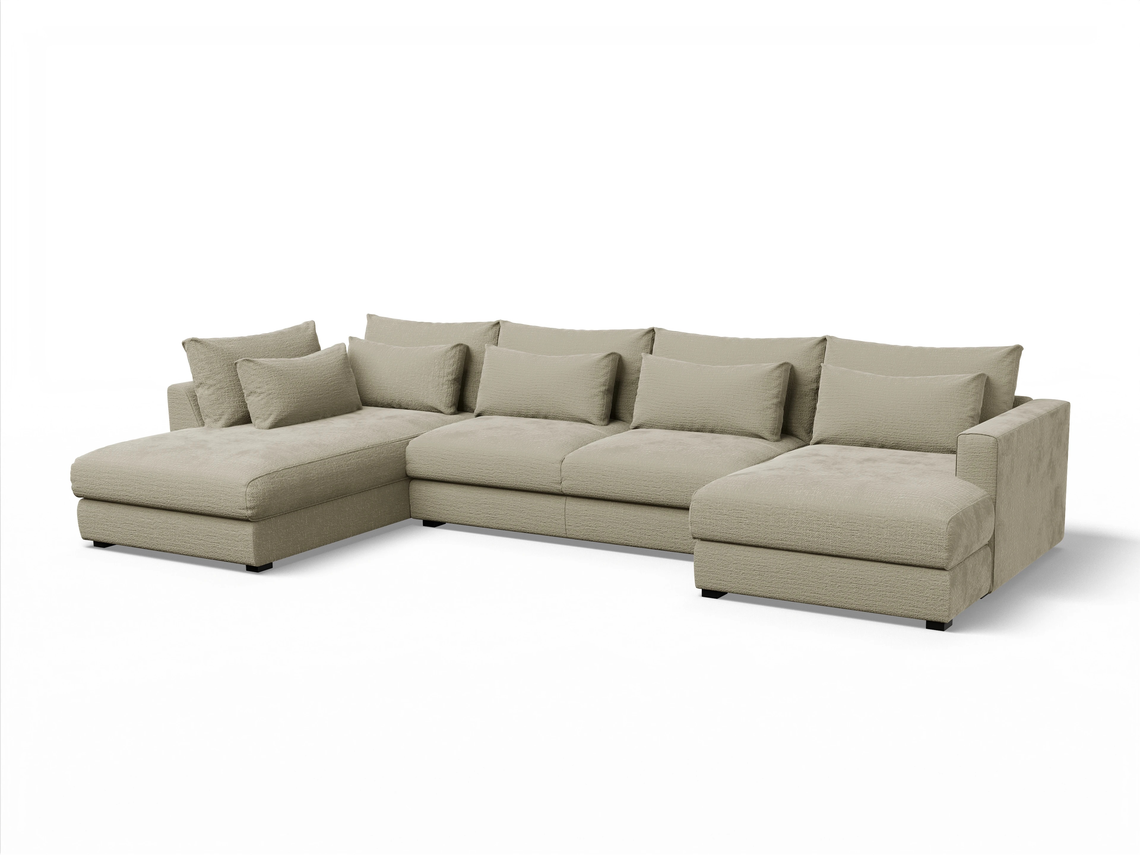 Ansicht des Produktes Butler Wohnlandschaft offen beidseitig in Stoff Beige