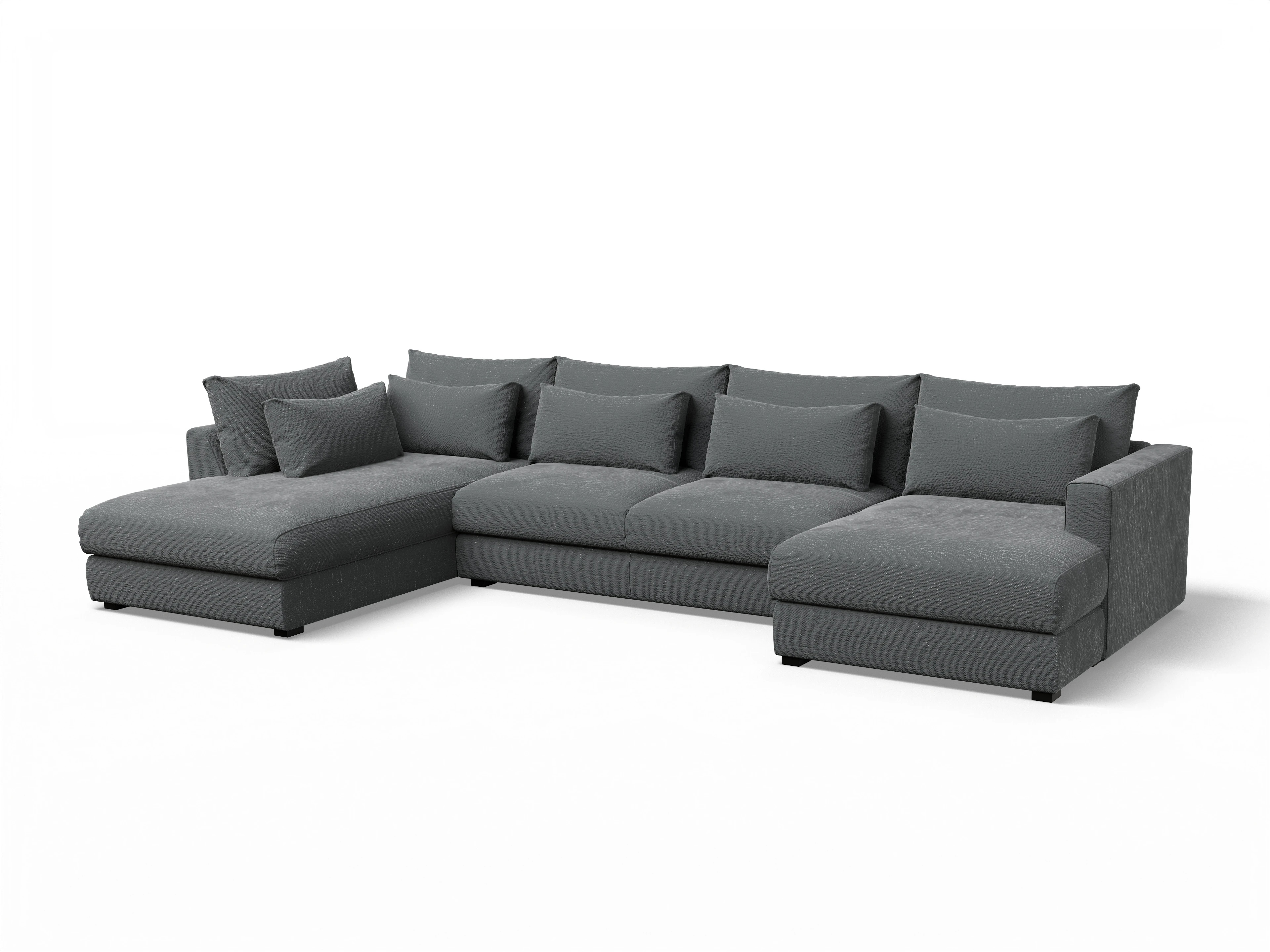 Ansicht des Produktes Butler Wohnlandschaft offen beidseitig in Stoff Grau