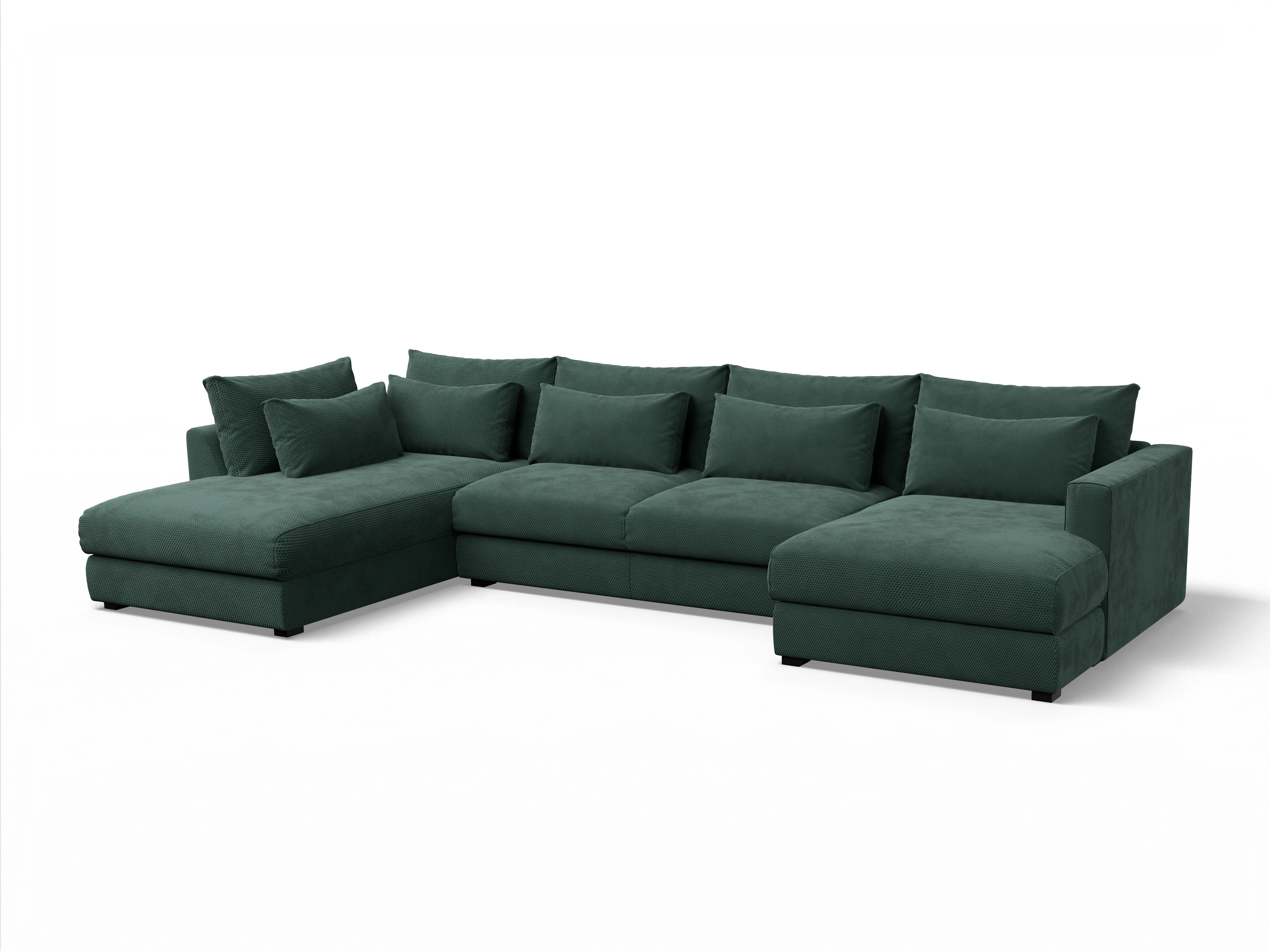 Ansicht des Produktes Butler Wohnlandschaft offen beidseitig in Stoff Grün