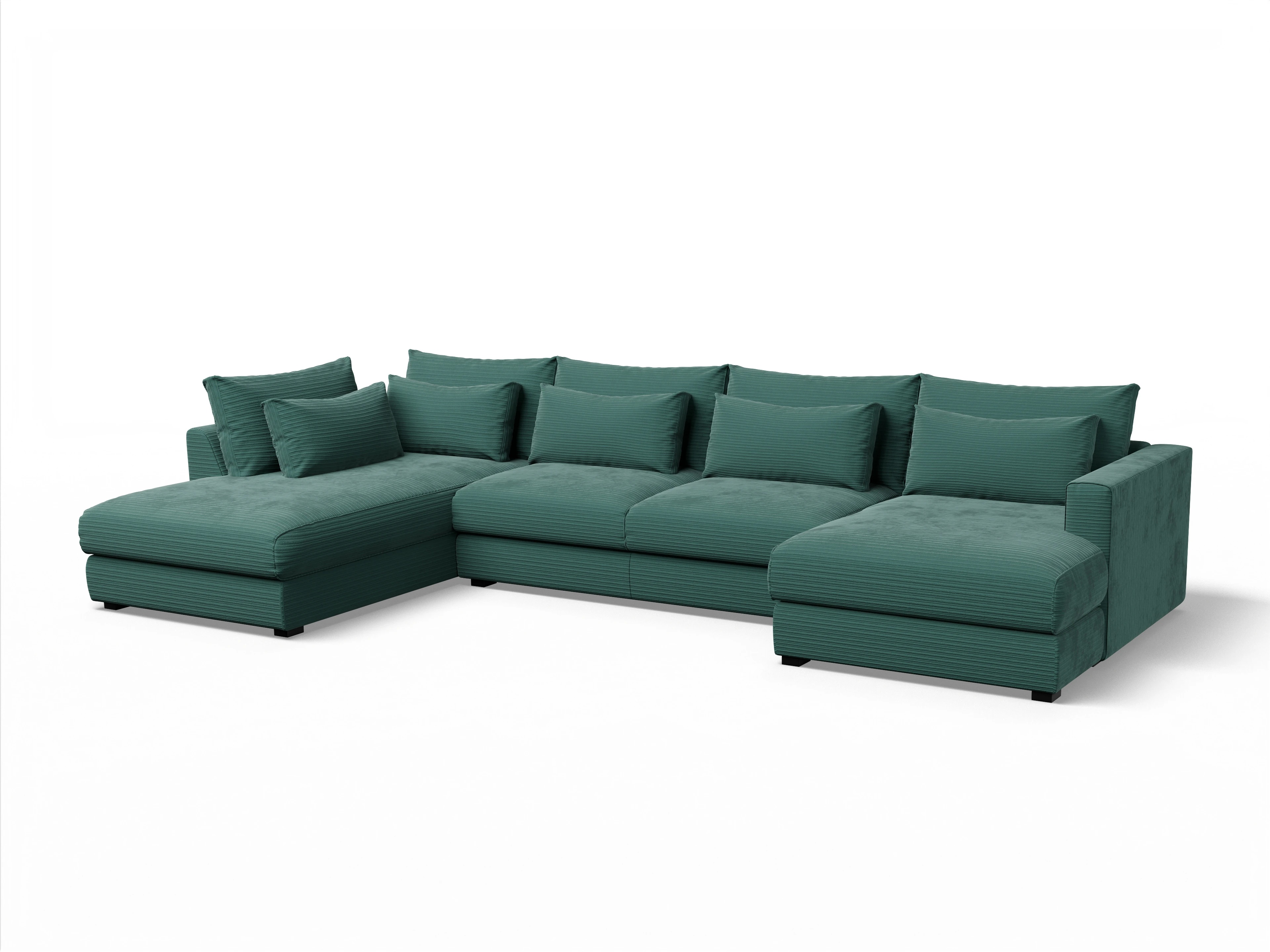 Ansicht des Produktes Butler Wohnlandschaft offen beidseitig in Stoff Grün