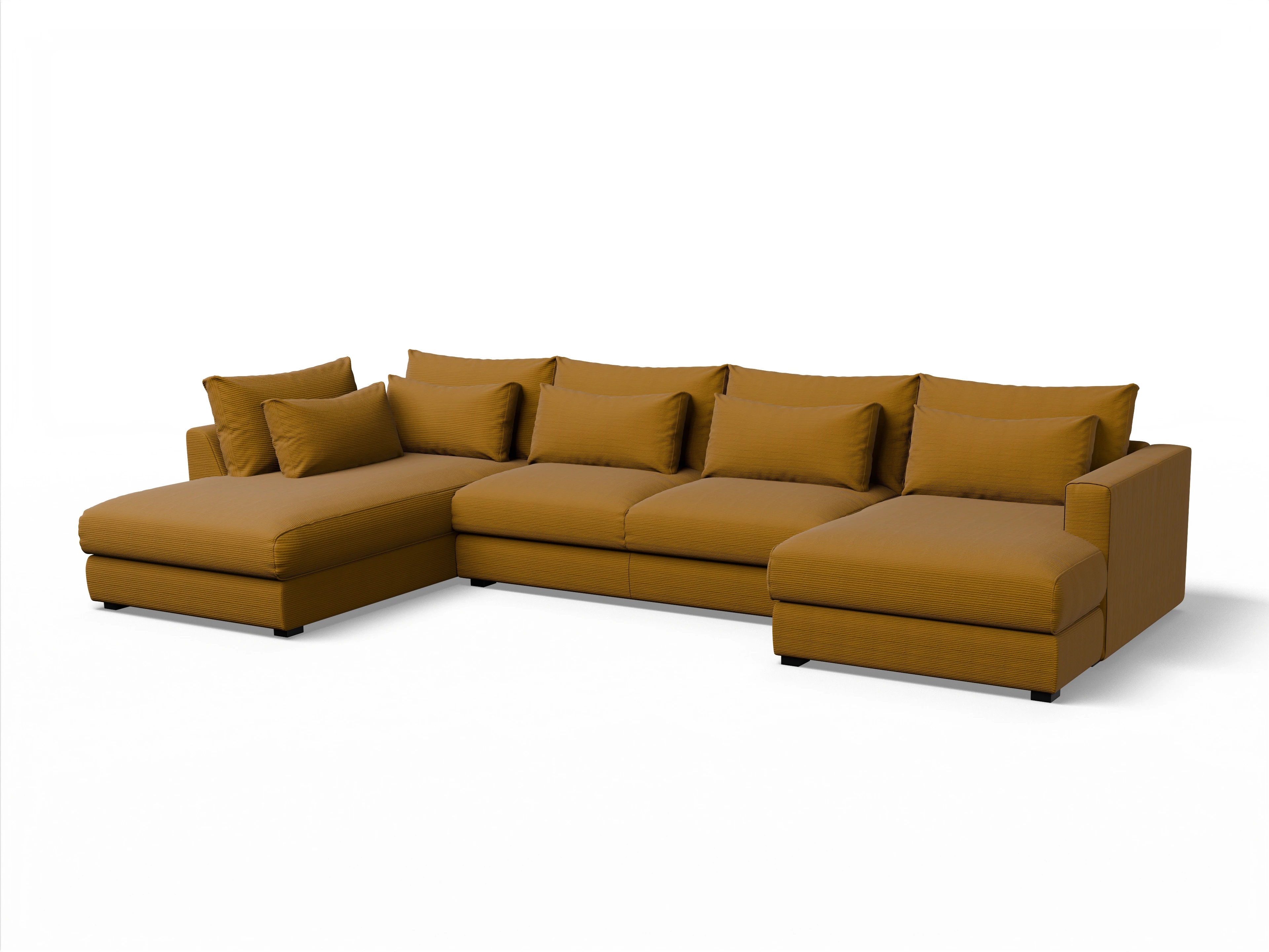 Ansicht des Produktes Butler Wohnlandschaft offen beidseitig in Stoff Orange