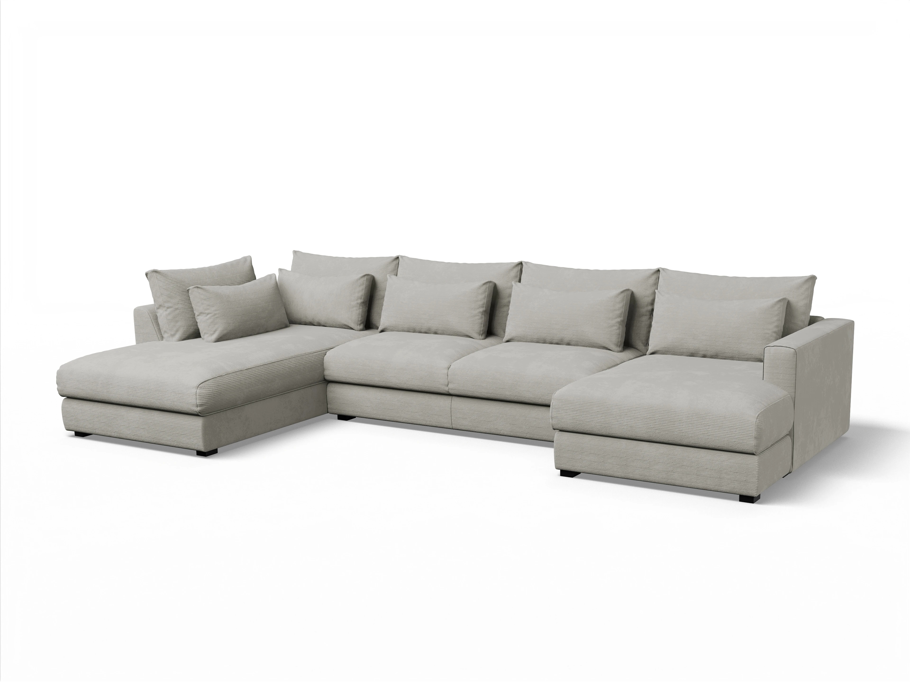 Ansicht des Produktes Butler Wohnlandschaft offen beidseitig in Stoff Beige