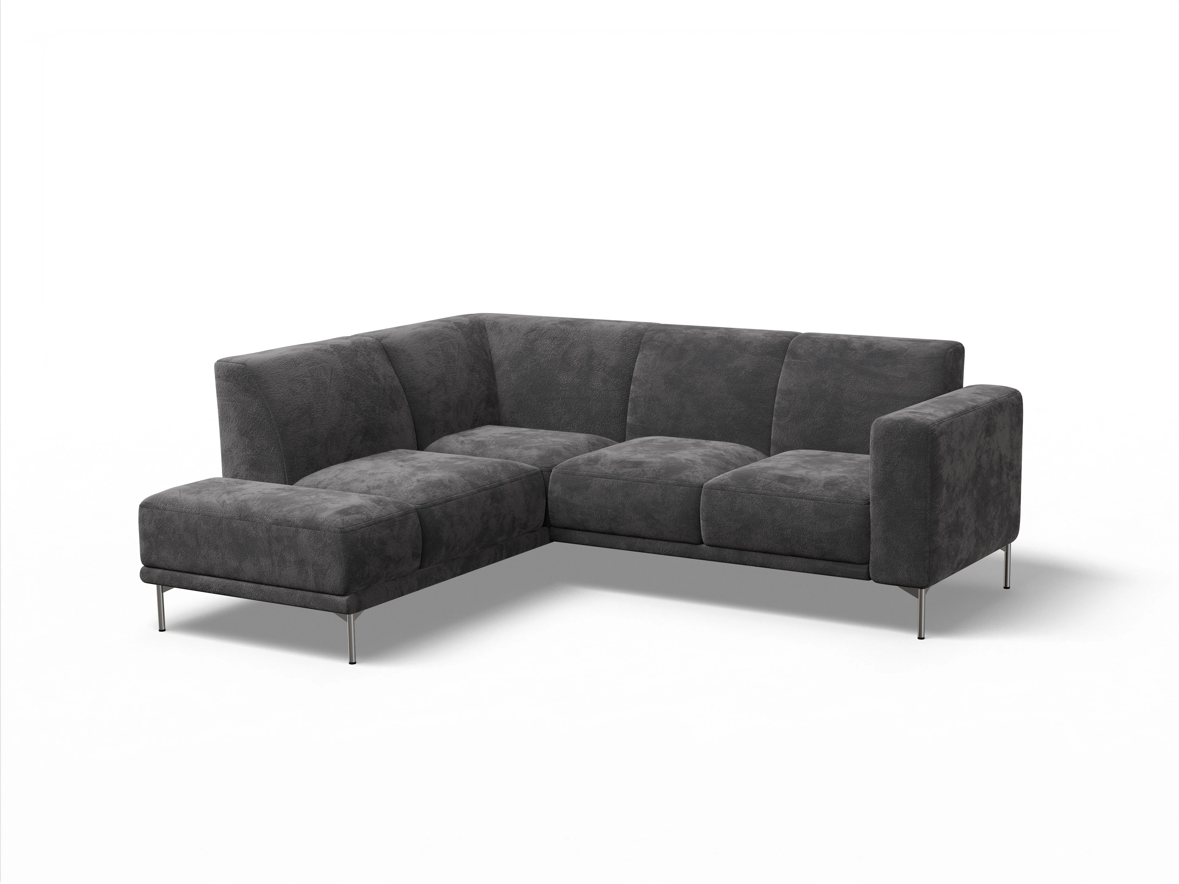 Viborg Longchair Small L Ansicht des Produktes Viborg Ecksofa links Abschluss offen in Stoff Grau