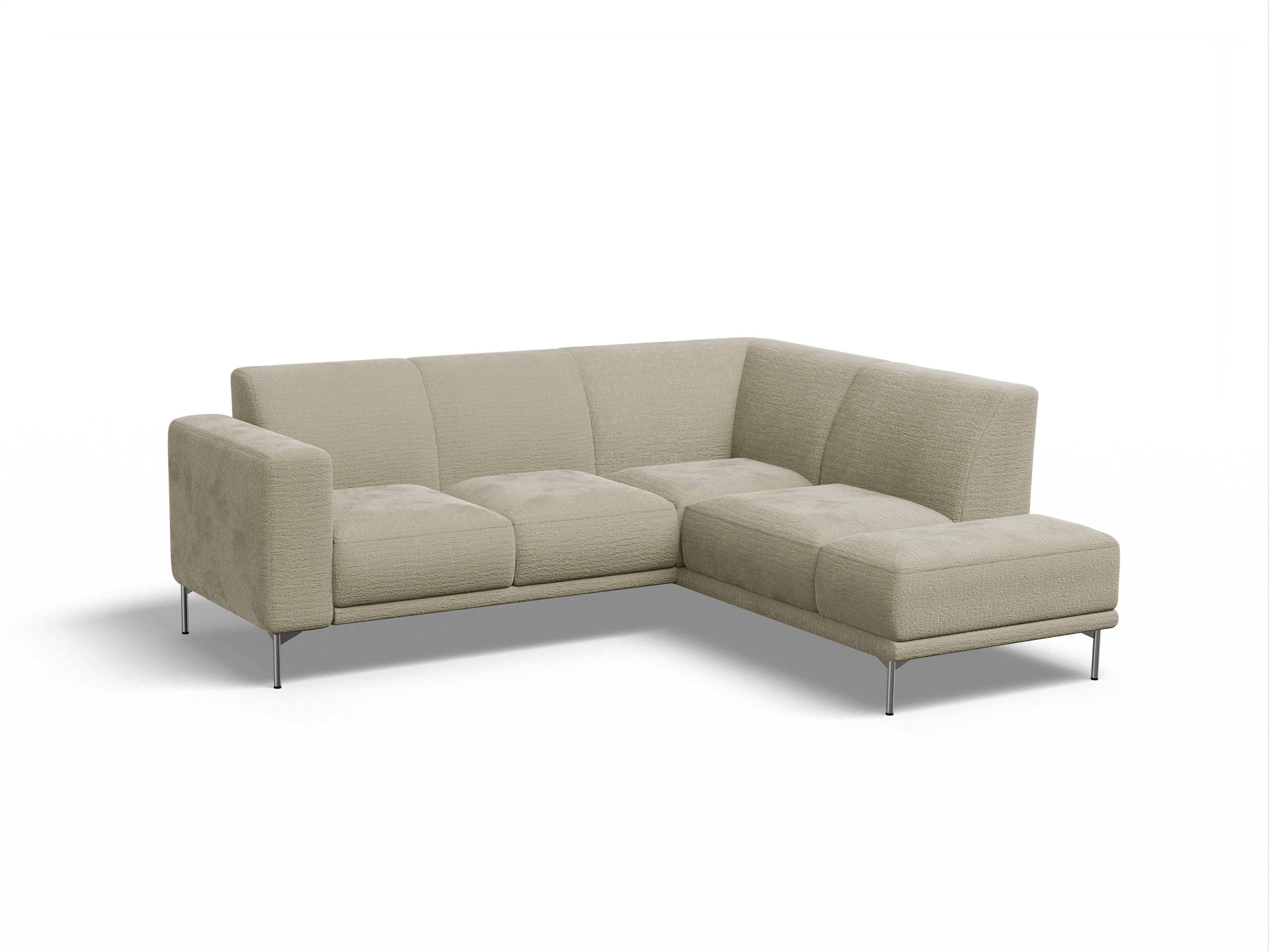 Ansicht des Produktes Viborg Ecksofa rechts Abschluss offen in Stoff Beige