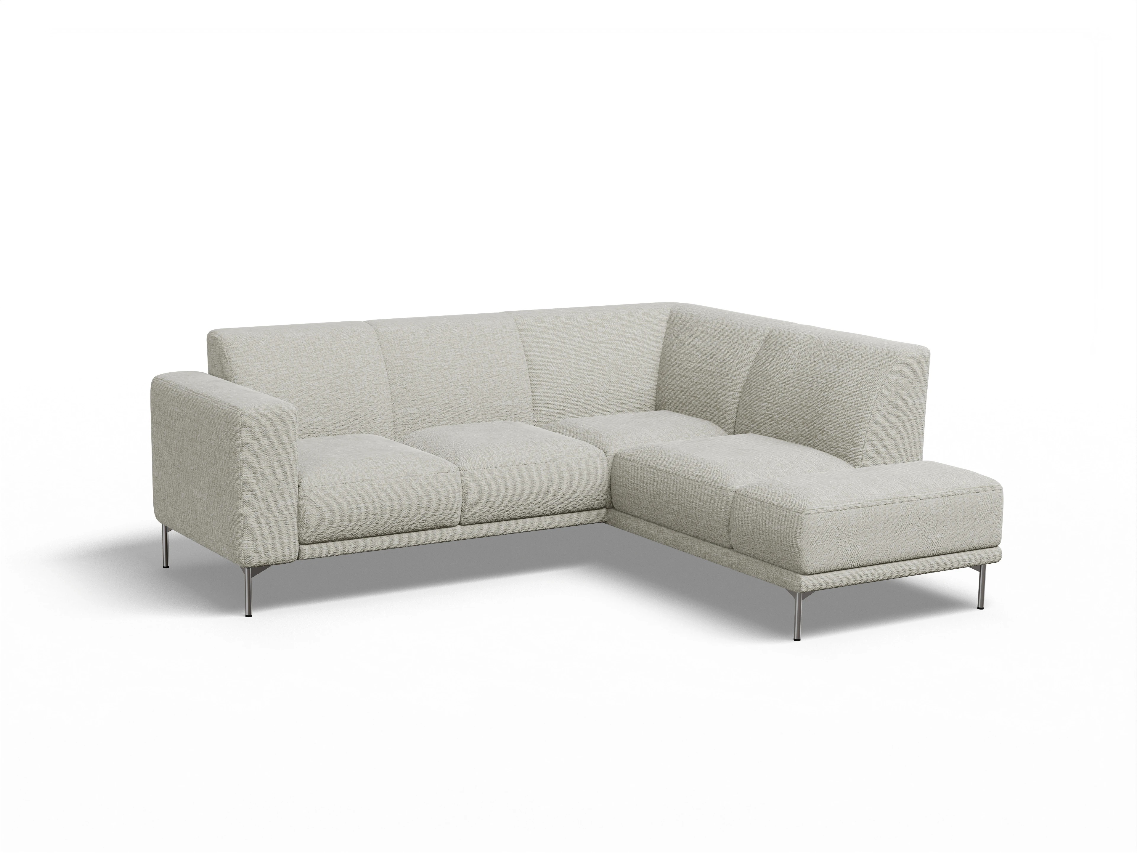Viborg Longchair Small R Ansicht des Produktes Viborg Ecksofa rechts Abschluss offen in Stoff Beige