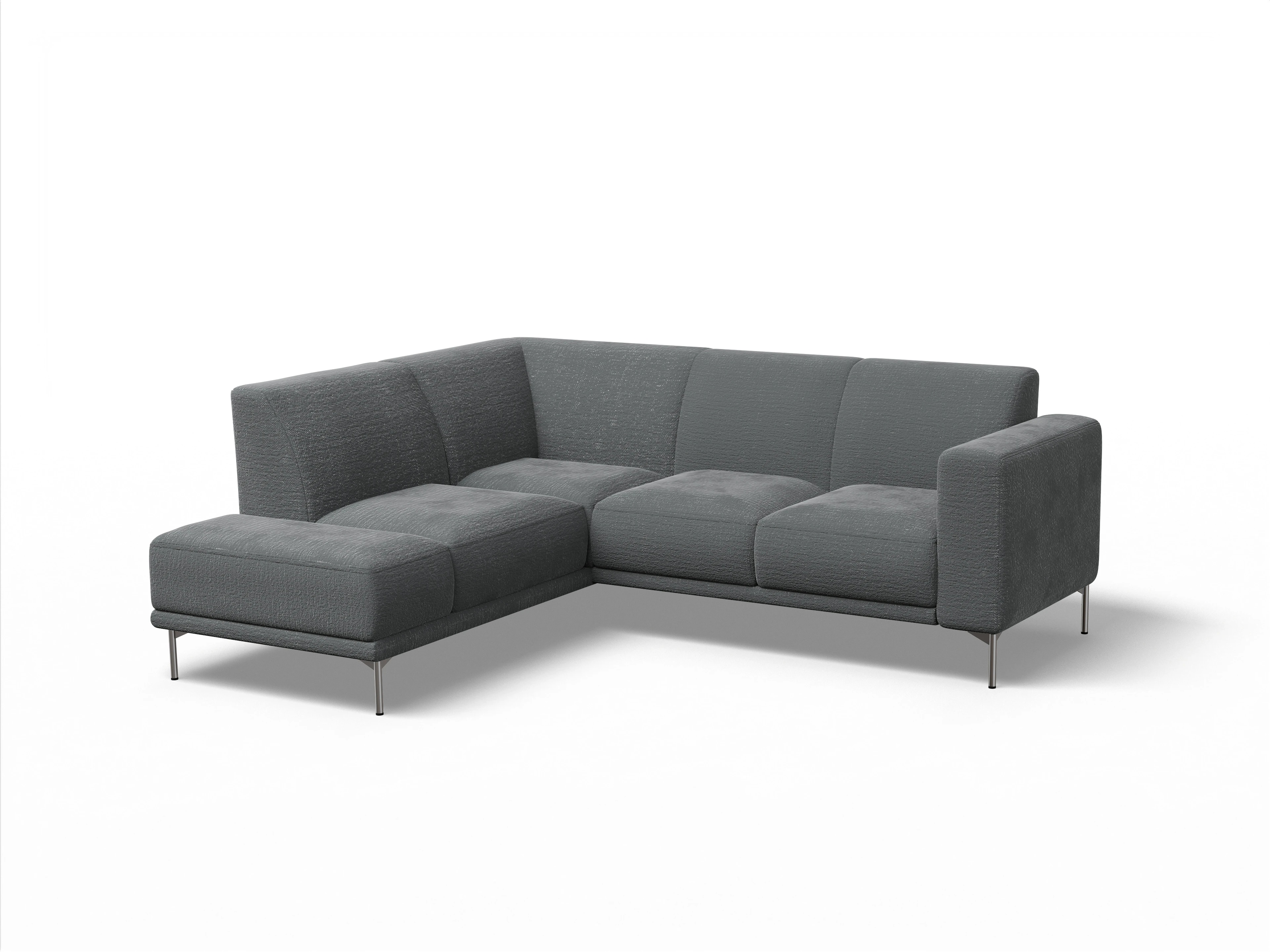 Ansicht des Produktes Viborg Ecksofa links Abschluss offen in Stoff Grau