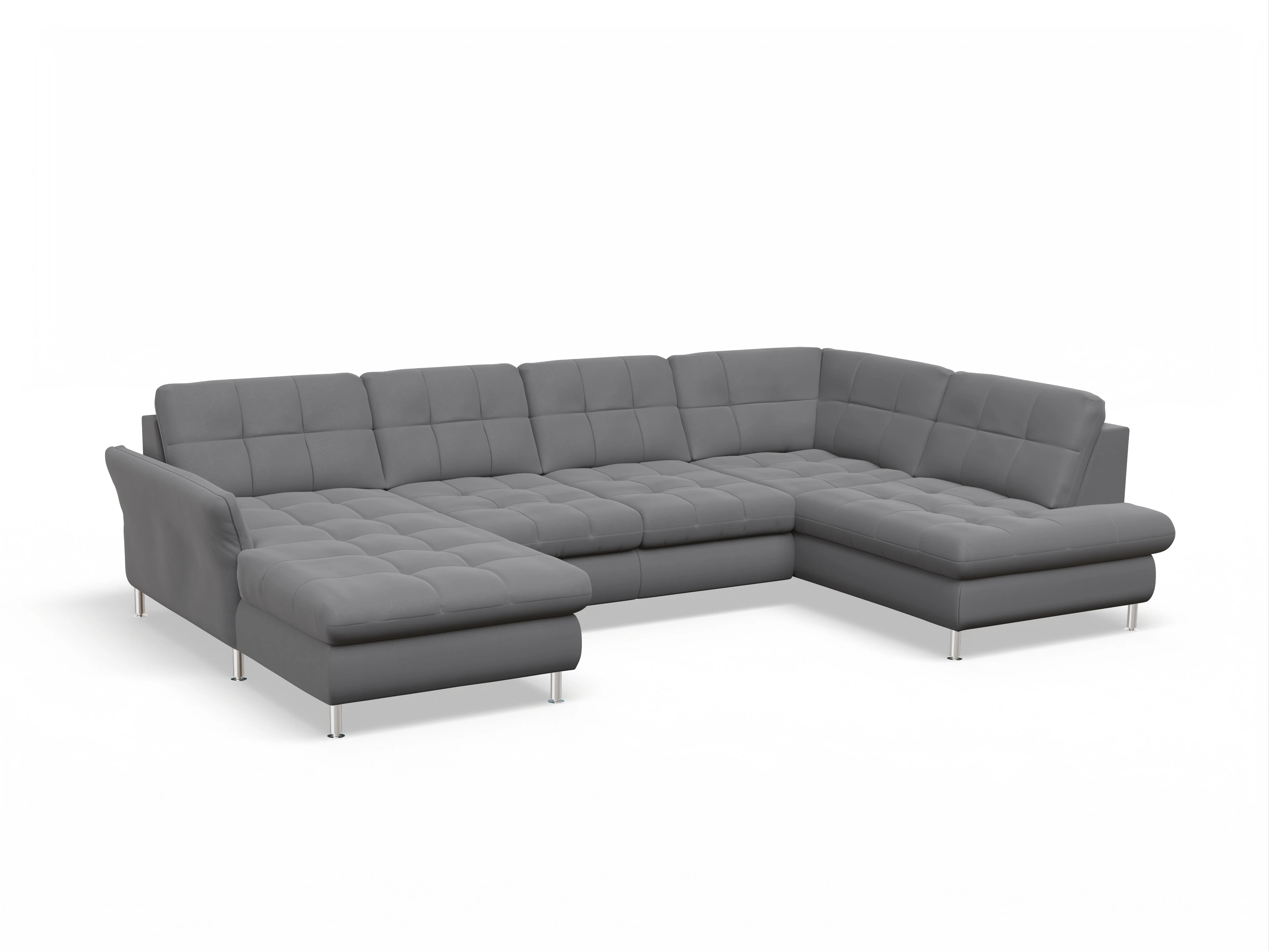 Ansicht des Produktes SC Smart 1064 Wohnlandschaft offen beidseitig in Stoff Grau