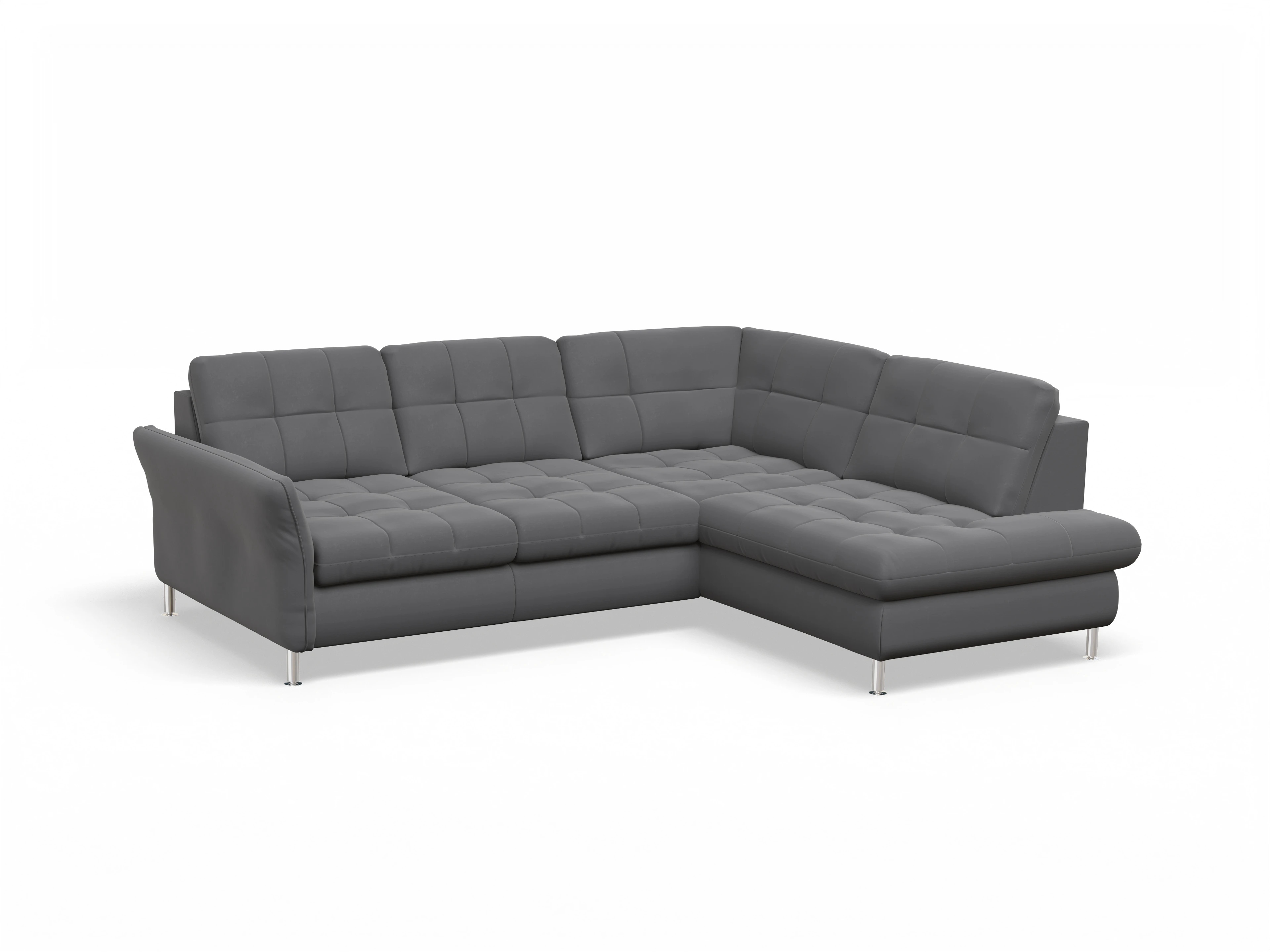 Ansicht des Produktes SC Smart 1064 Ecksofa rechts Abschluss offen in Stoff Grau