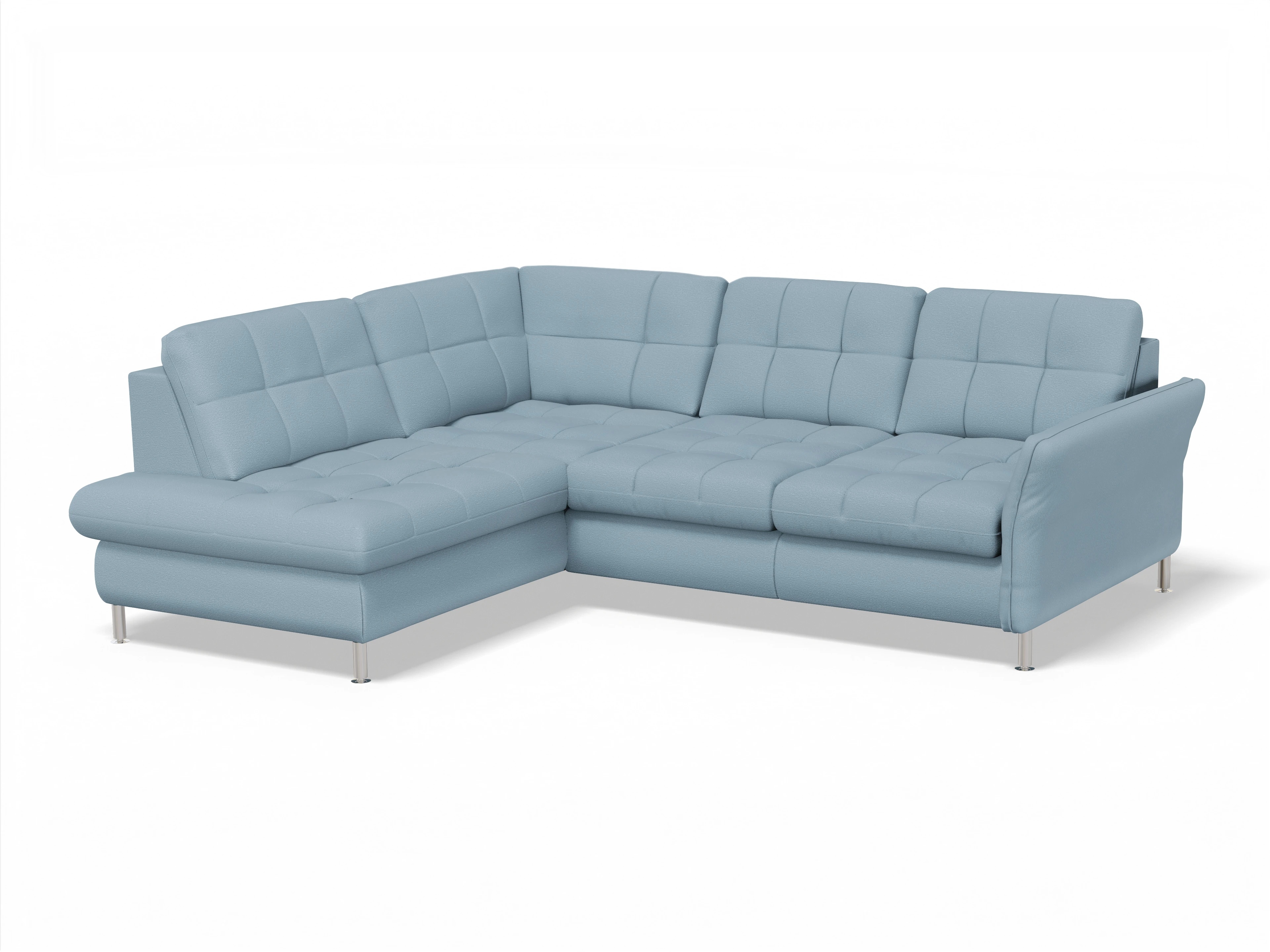 Sitz Concept smart 1064 1KO Medium L Ansicht des Produktes SC Smart 1064 Ecksofa links Abschluss offen in Stoff Blau