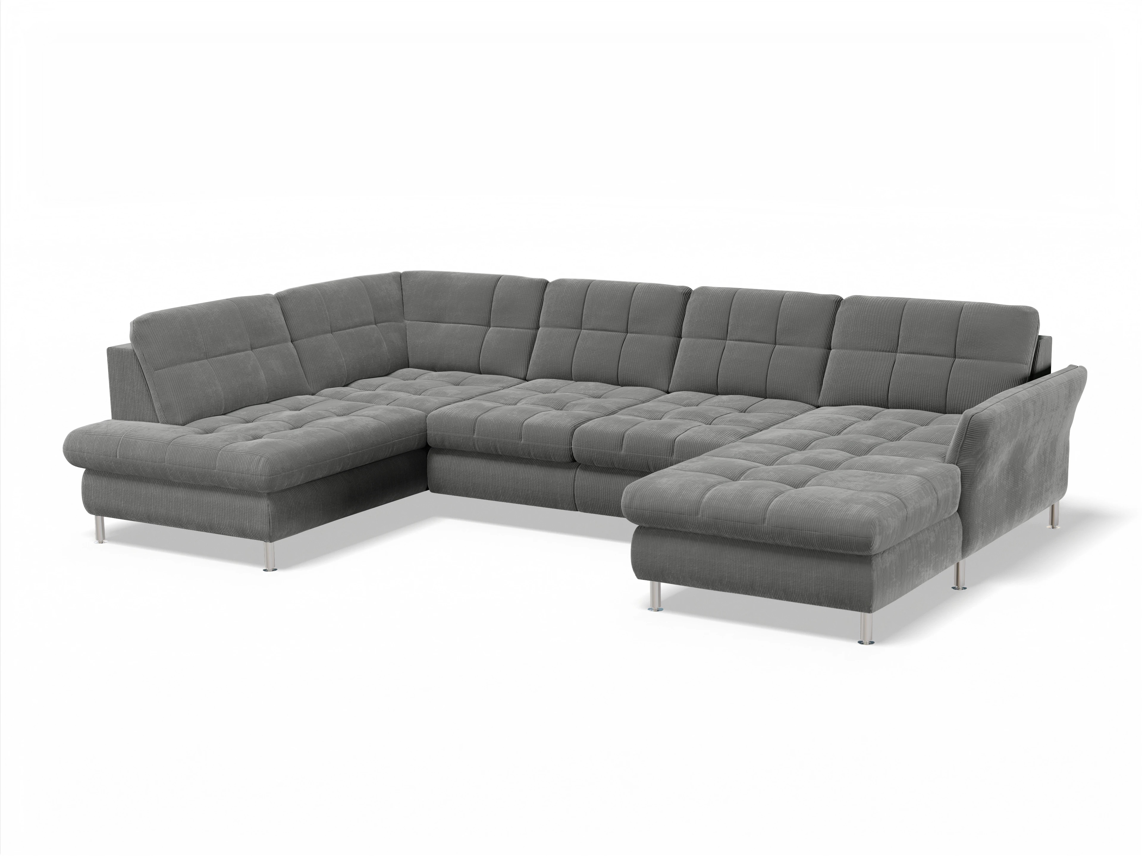 Ansicht des Produktes SC Smart 1064 Wohnlandschaft offen beidseitig in Stoff Grau