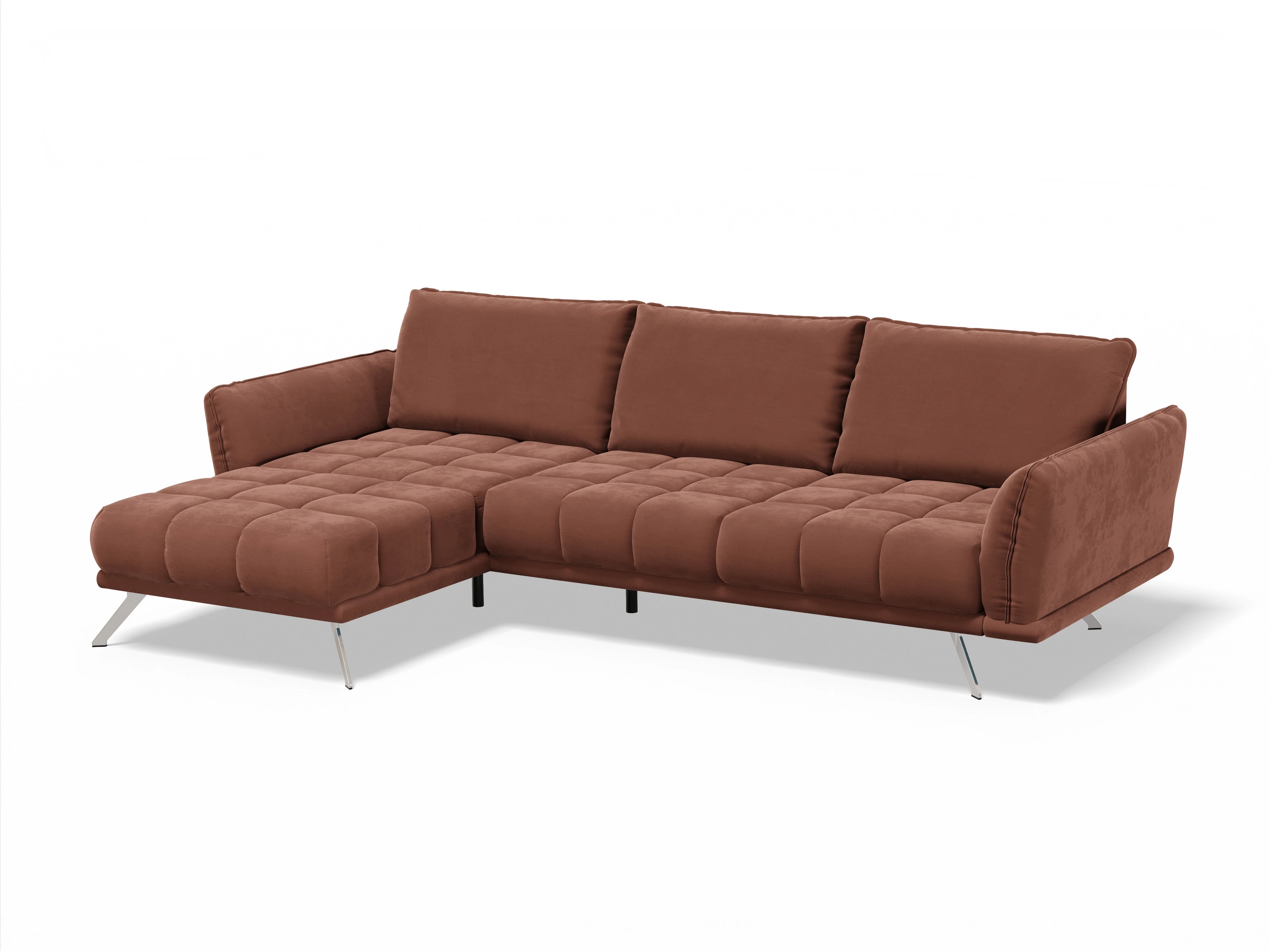 Ansicht des Produktes SC Smart 1065 Ecksofa links Abschluss offen in Stoff Orange