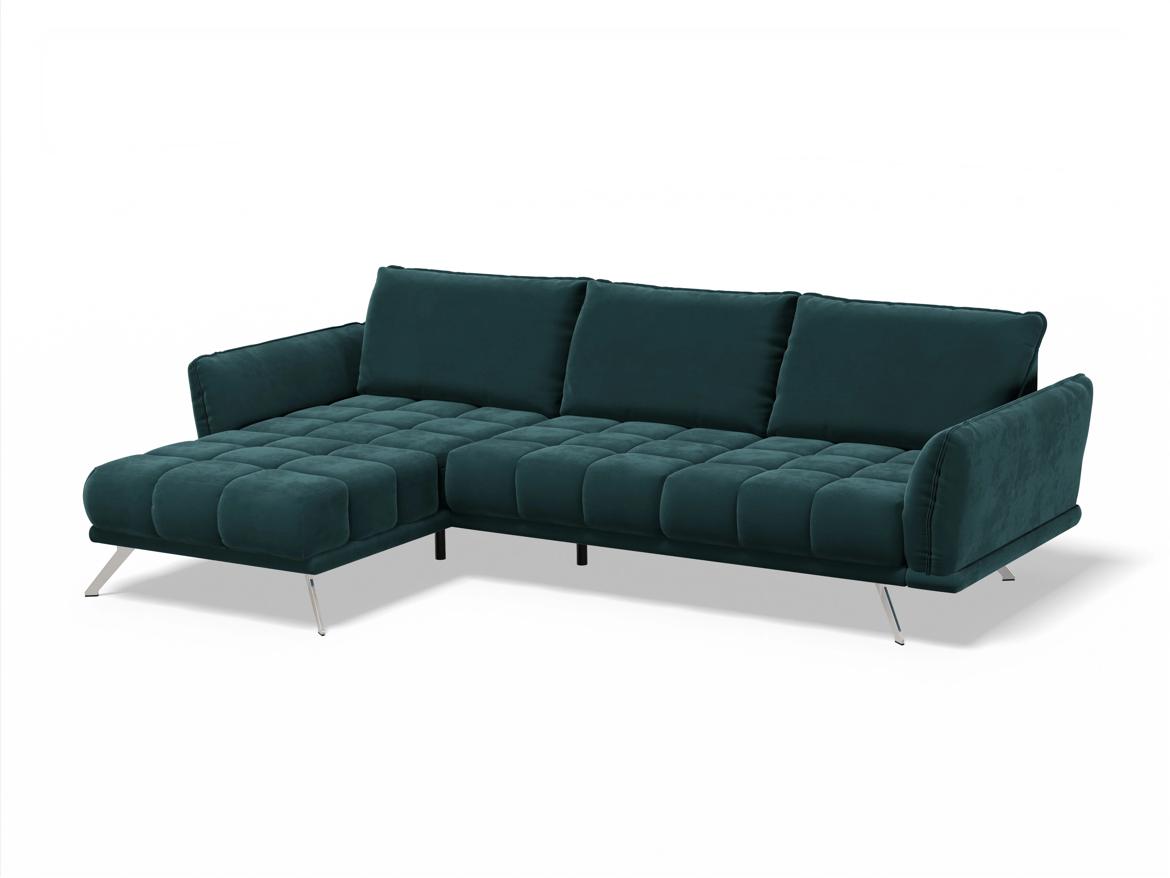 Ansicht des Produktes SC Smart 1065 Ecksofa links Abschluss offen in Stoff Blau