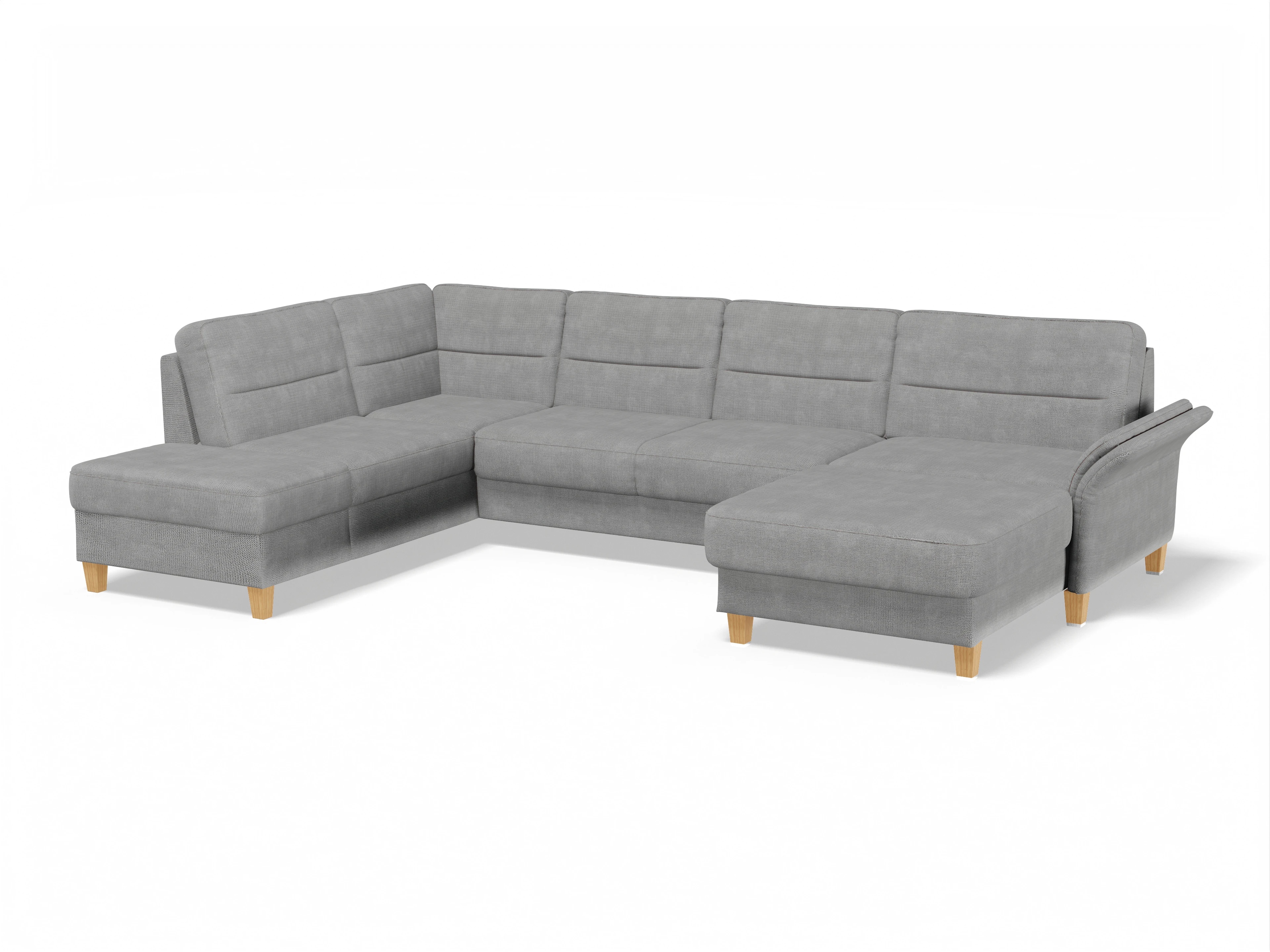 Warna Wohnlandschaft OT LO Small L Ansicht des Produktes Warna Wohnlandschaft offen beidseitig in Stoff Grau