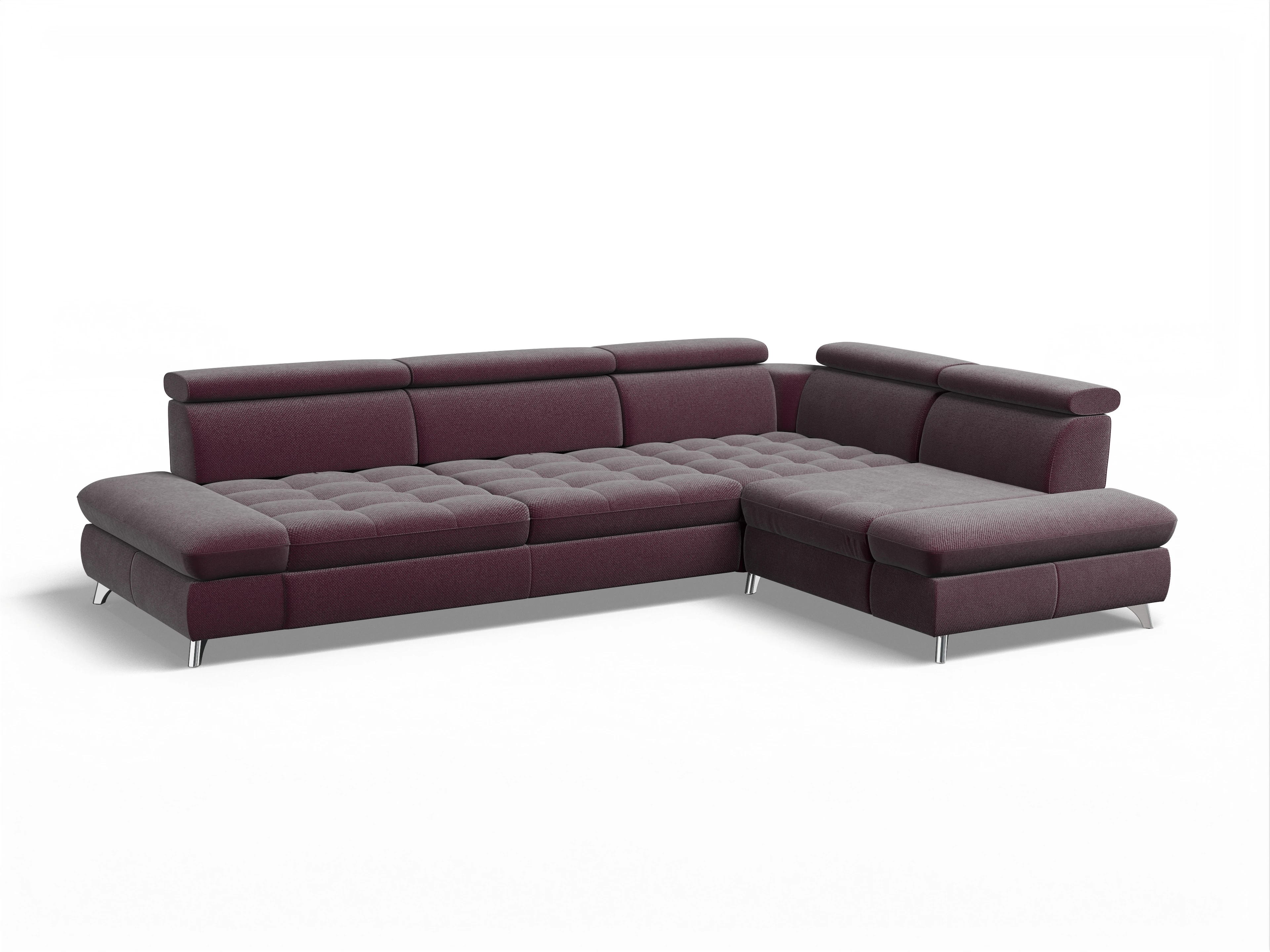 Ansicht des Produktes Memphis Stoff Ecksofa rechts mit Armlehne in Stoff Rot