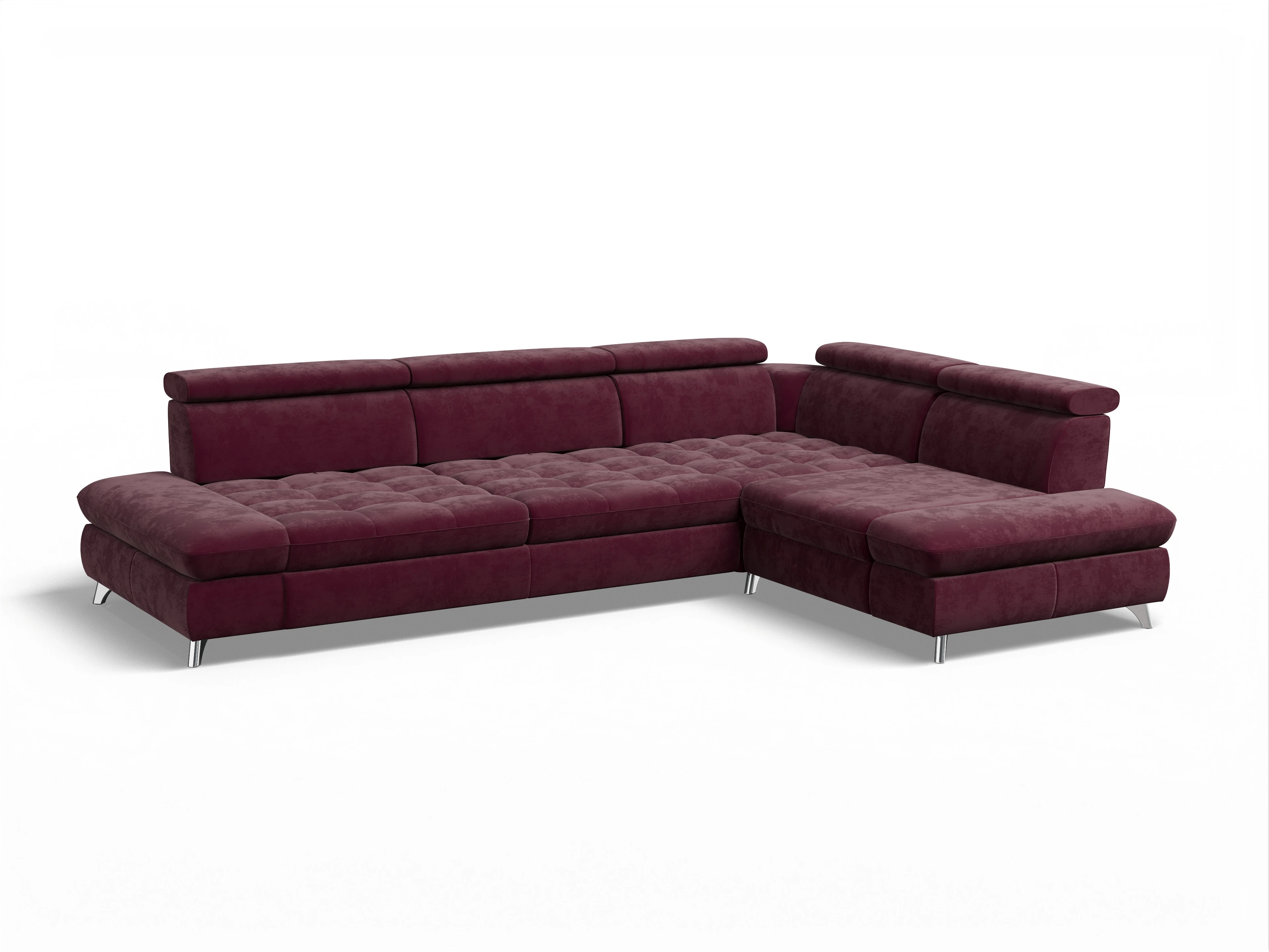 Ansicht des Produktes Memphis Stoff Ecksofa rechts mit Armlehne in Stoff Rot