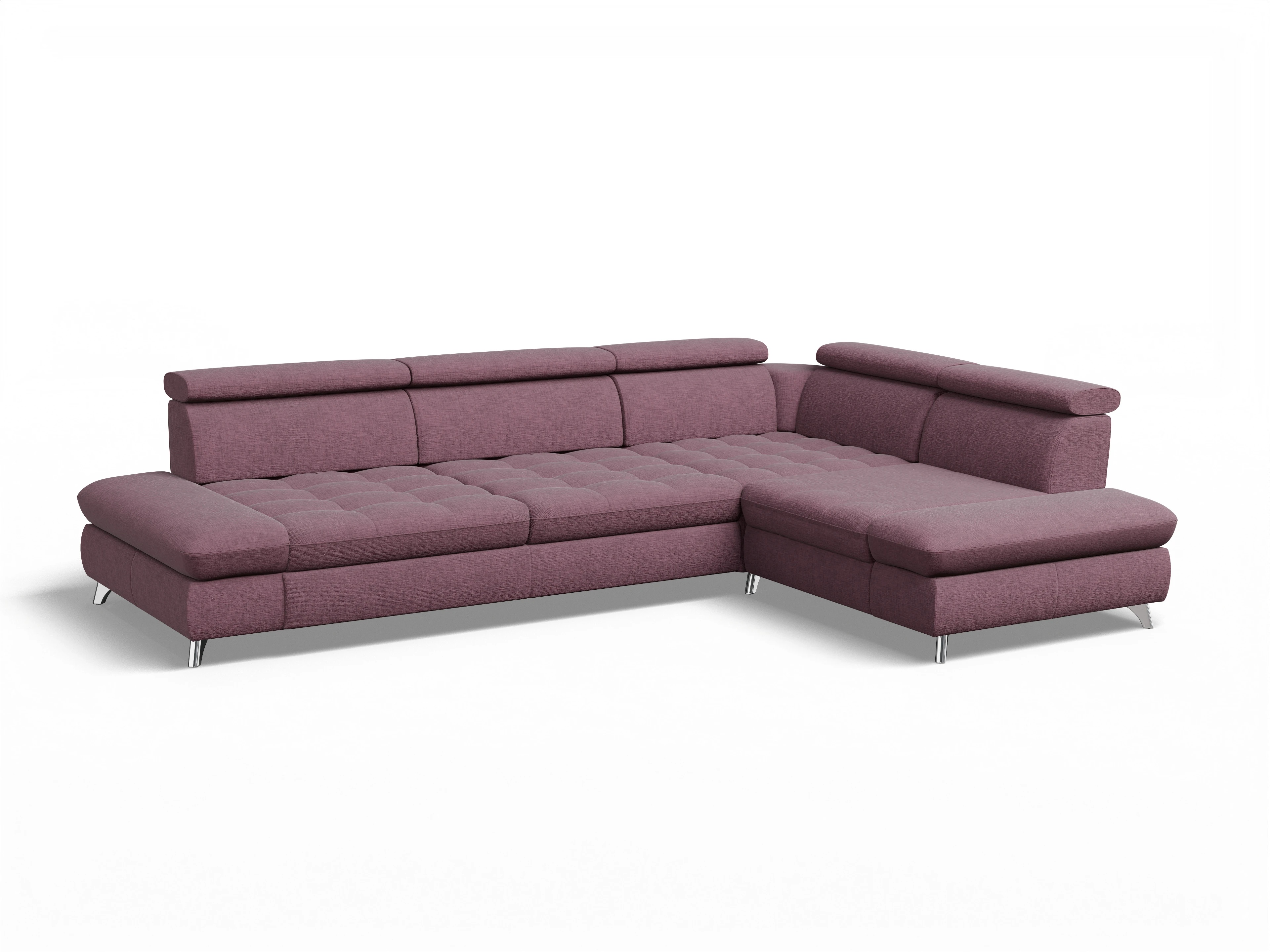 Ansicht des Produktes Memphis Stoff Ecksofa rechts mit Armlehne in Stoff Rot