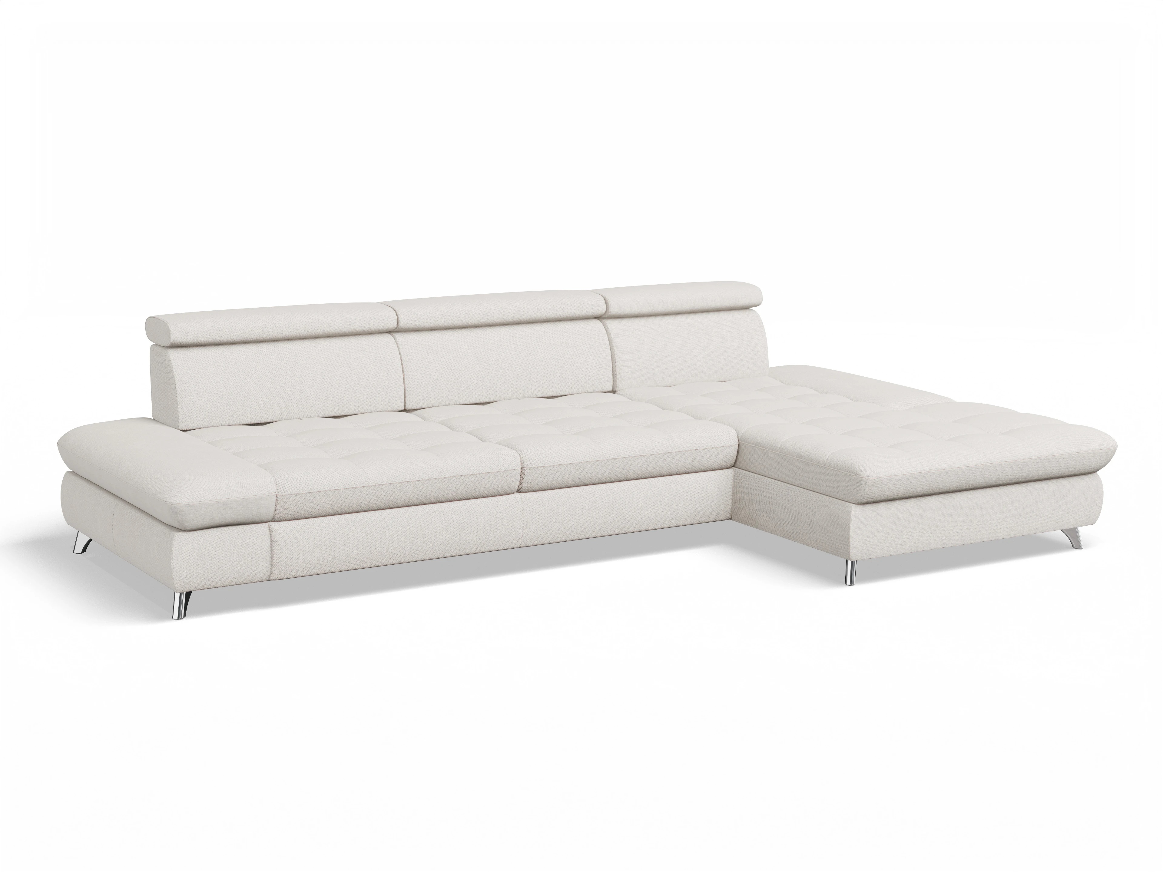 Ansicht des Produktes Memphis Stoff Ecksofa rechts Abschluss offen in Stoff Beige