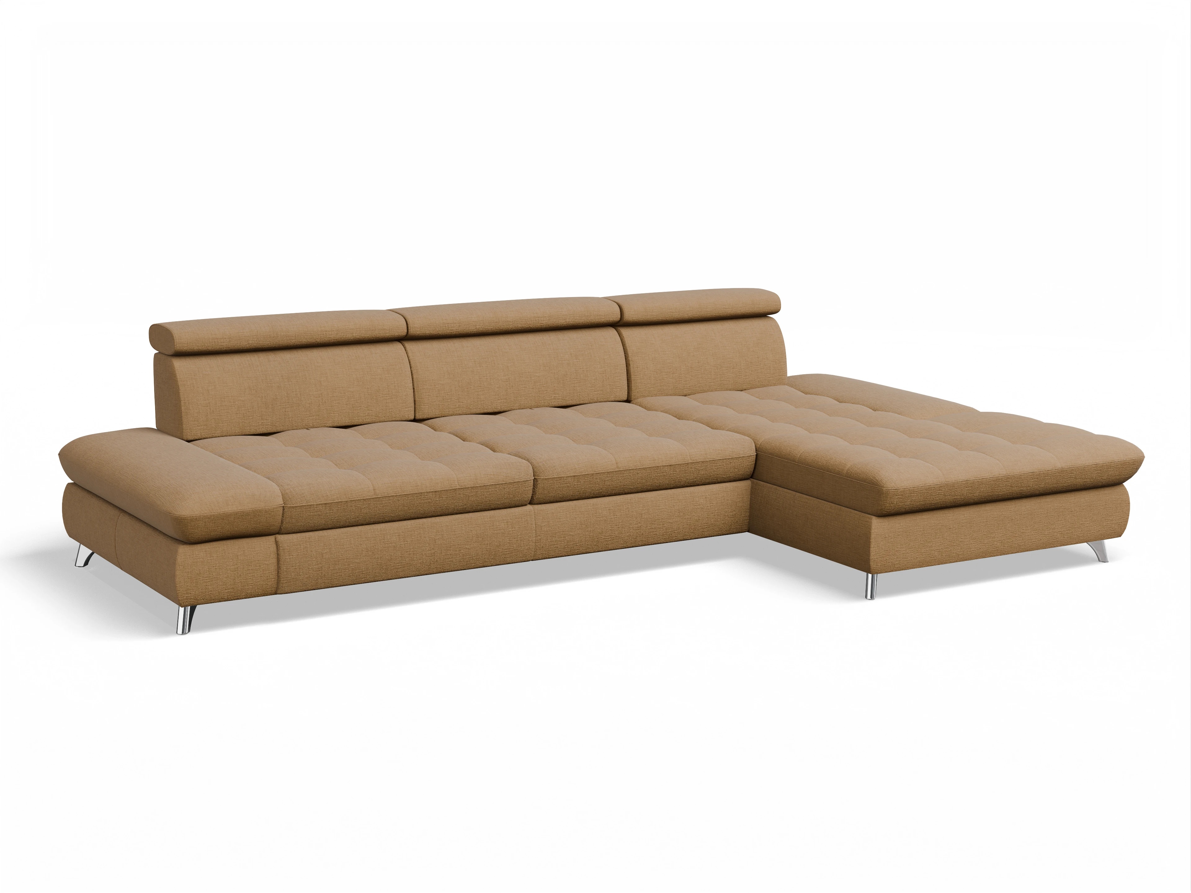 Ansicht des Produktes Memphis Stoff Ecksofa rechts Abschluss offen in Stoff Orange