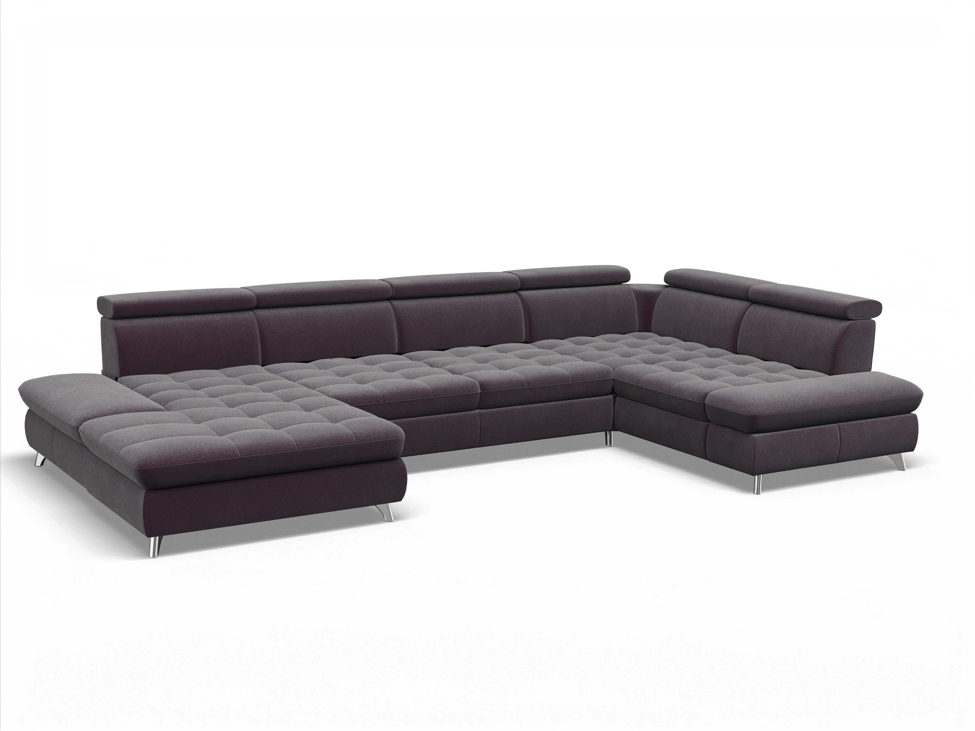 Ansicht des Produktes Memphis Stoff Wohnlandschaft Armlehne rechts Abschluss offen links in Stoff Rot