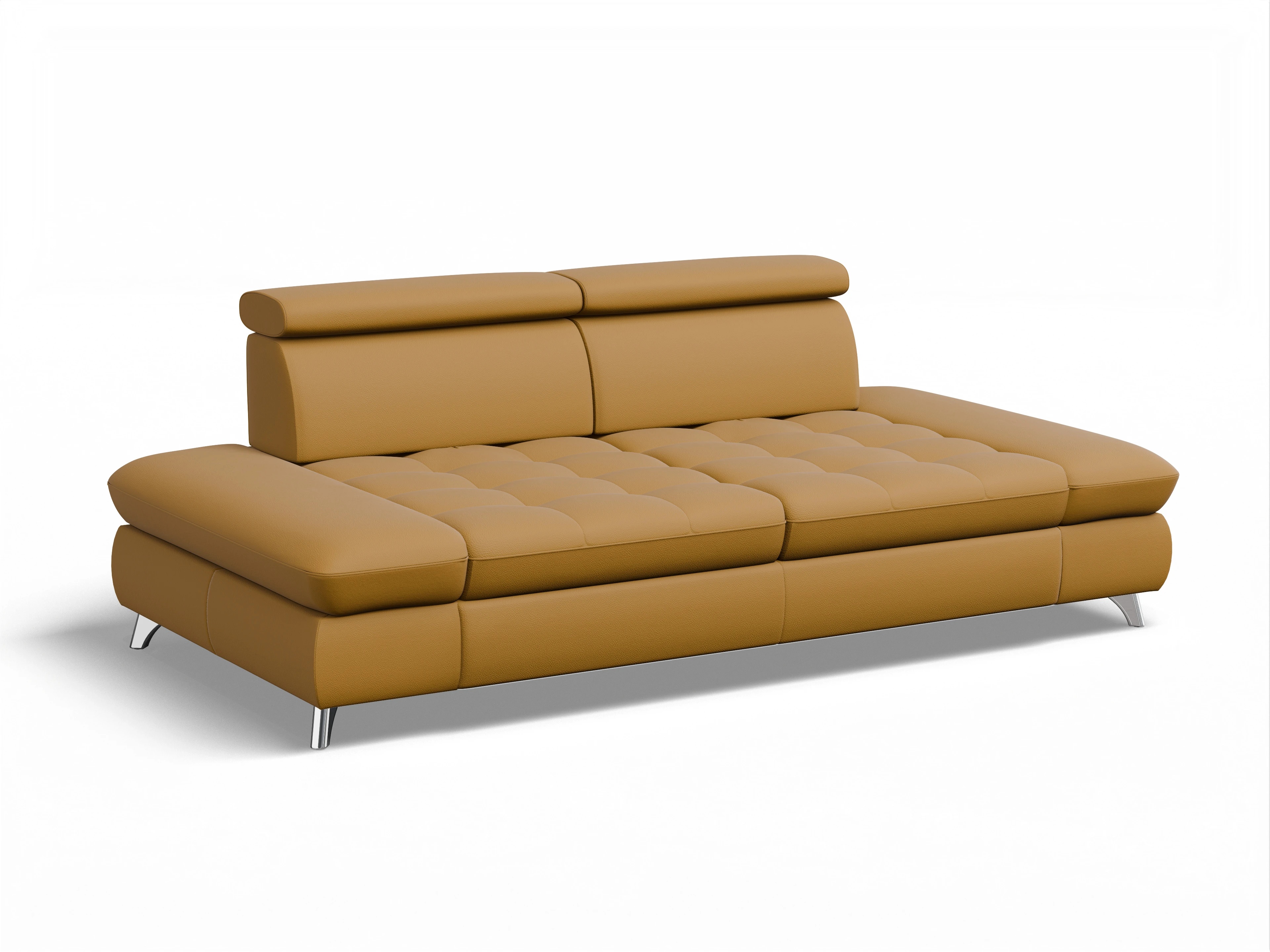 Ansicht des Produktes Memphis Stoff 2-Sitzer Sofa in Leder Gelb