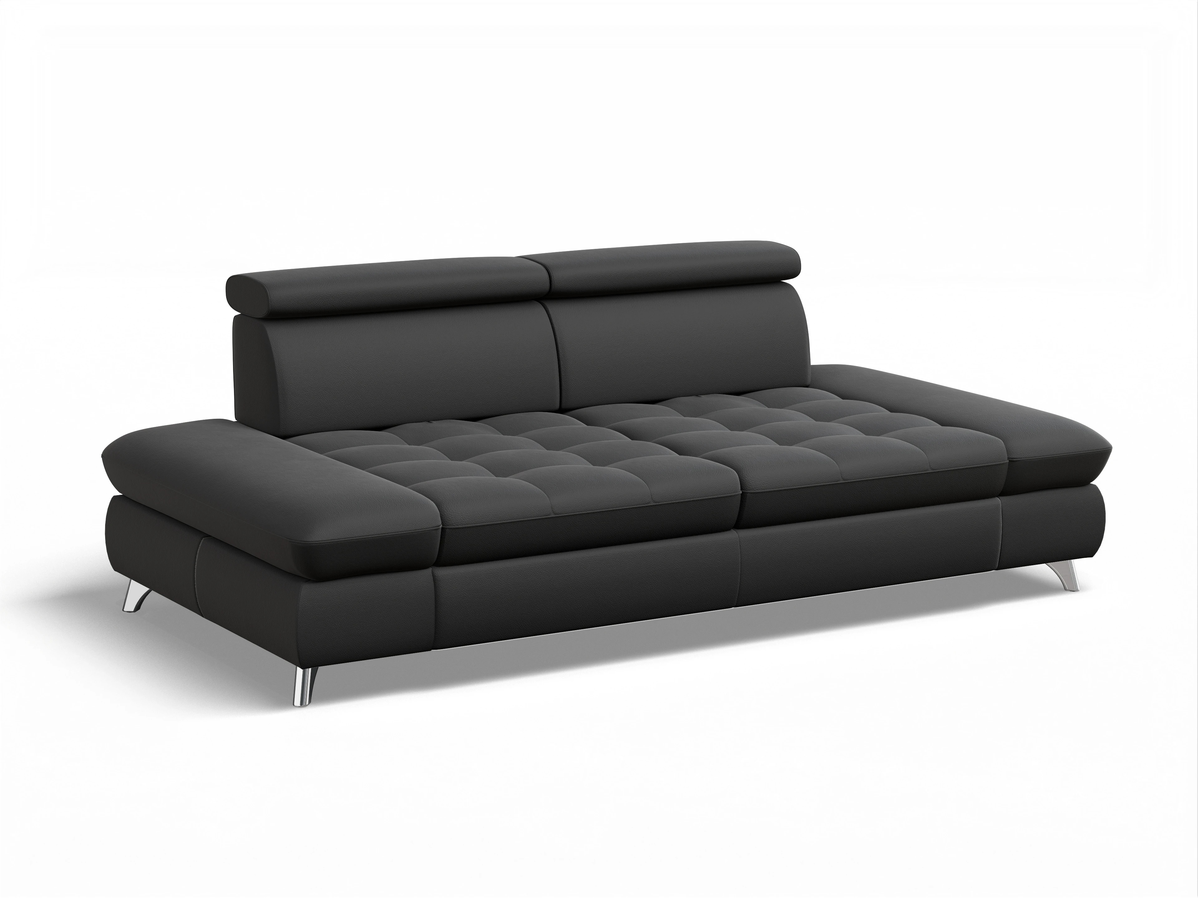 Ansicht des Produktes Memphis Stoff 2-Sitzer Sofa in Leder Schwarz