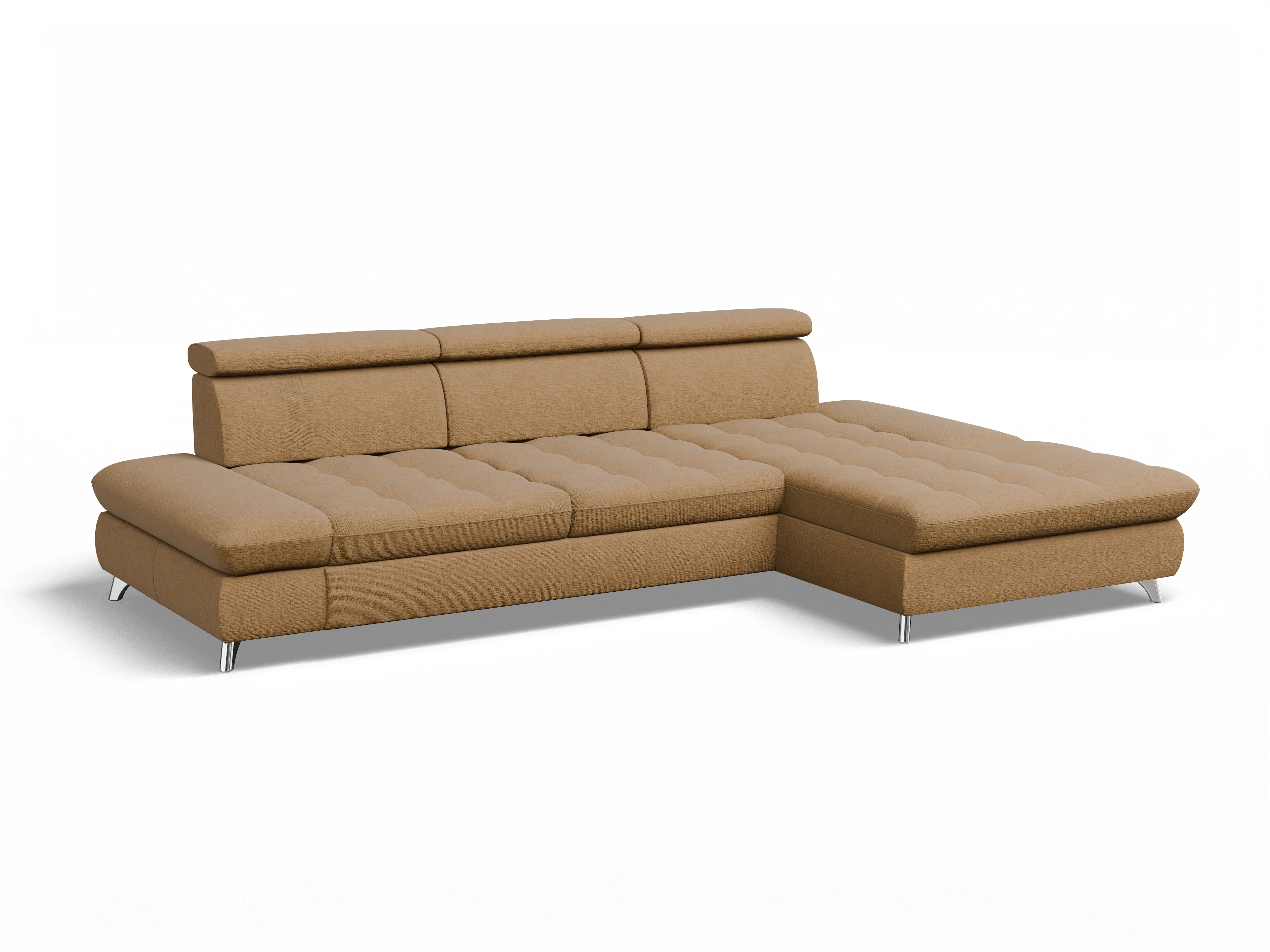 Ansicht des Produktes Memphis Stoff Ecksofa rechts Abschluss offen in Stoff Orange