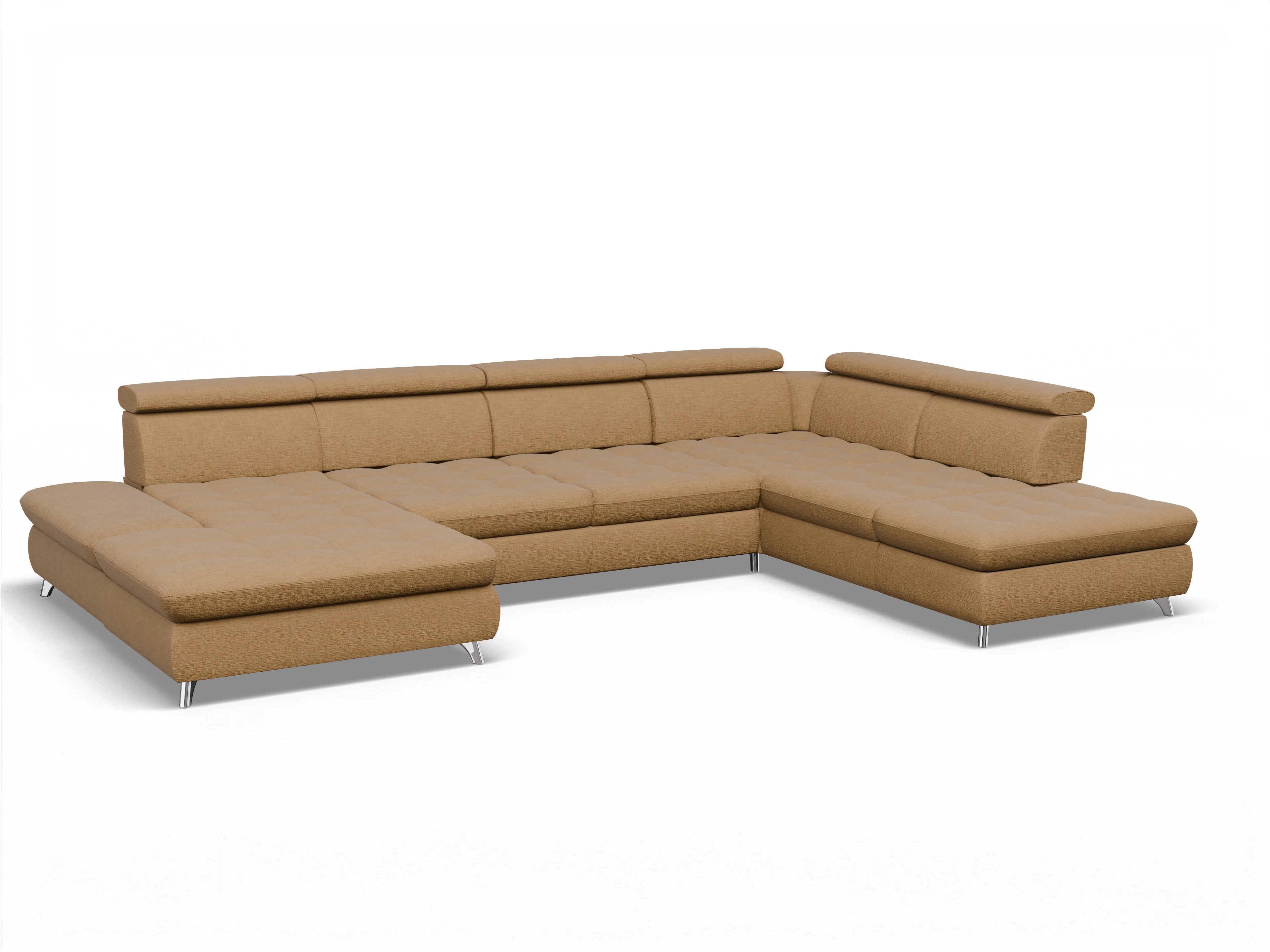 Ansicht des Produktes Memphis Stoff Wohnlandschaft offen beidseitig in Stoff Orange