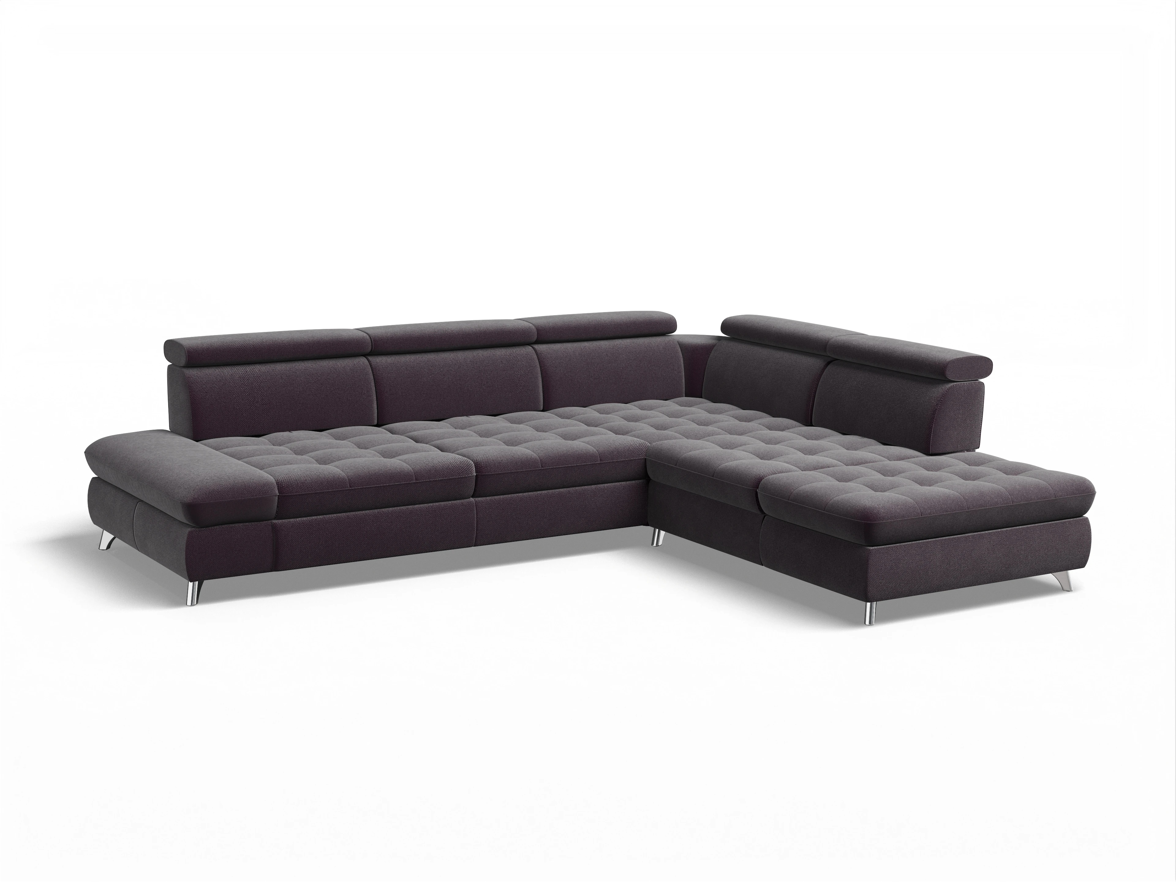 Ansicht des Produktes Memphis Stoff Ecksofa rechts Abschluss offen in Stoff Rot