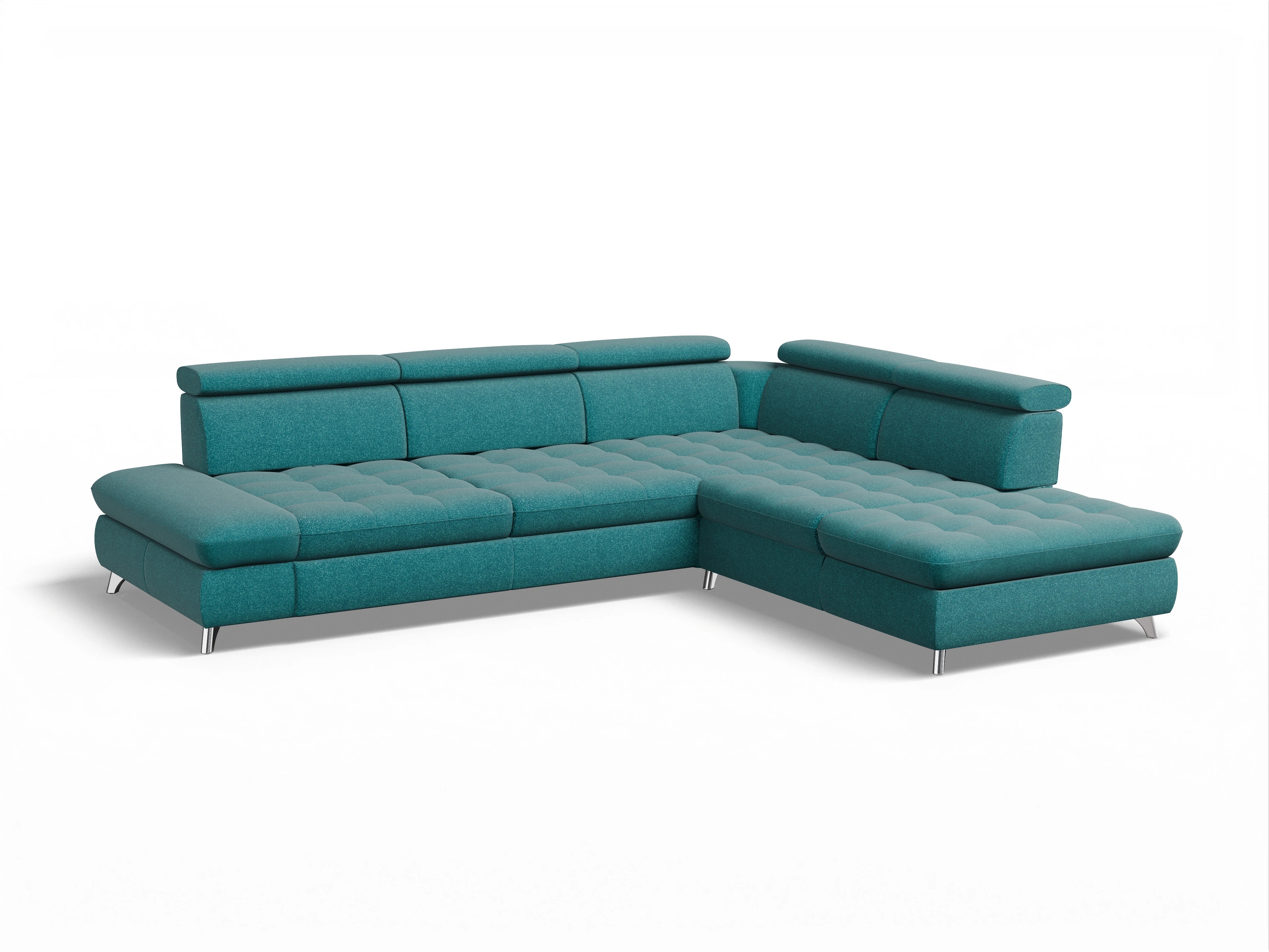 Ansicht des Produktes Memphis Stoff Ecksofa rechts Abschluss offen in Stoff Gelb