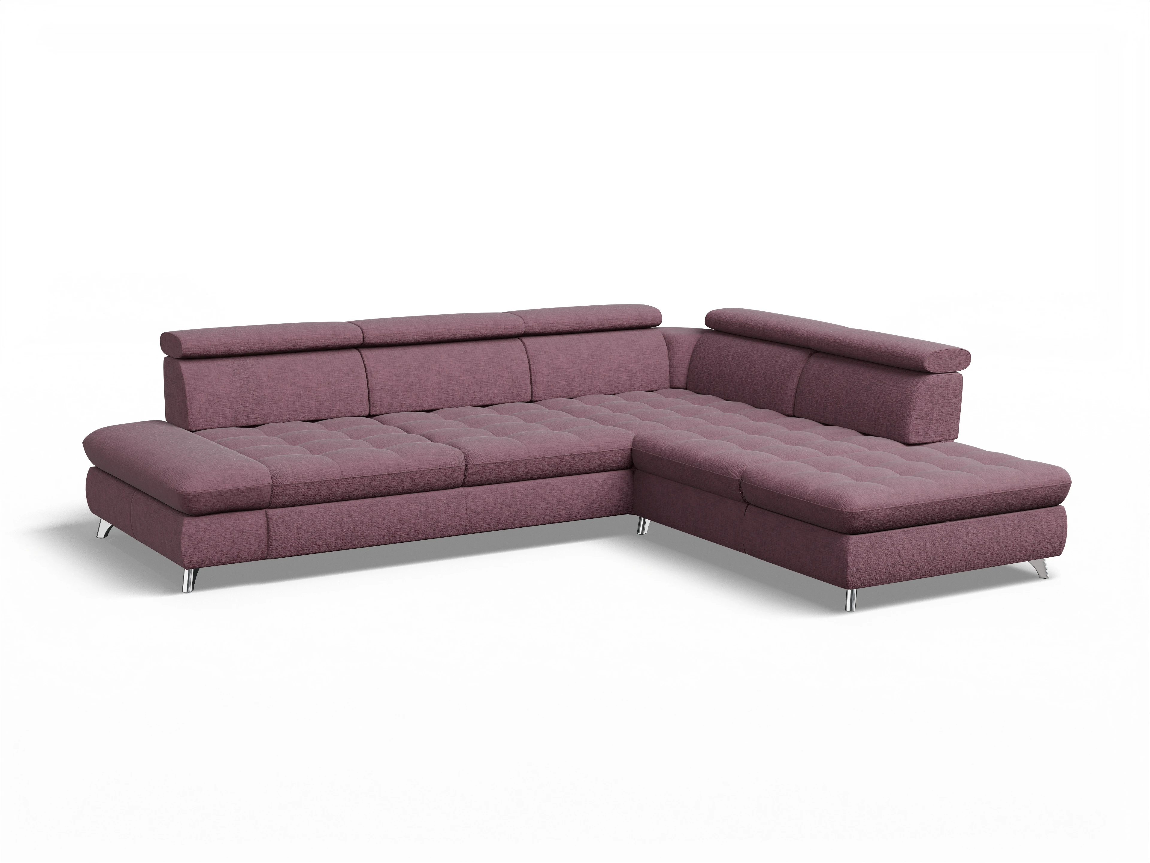 Ansicht des Produktes Memphis Stoff Ecksofa rechts Abschluss offen in Stoff Rot