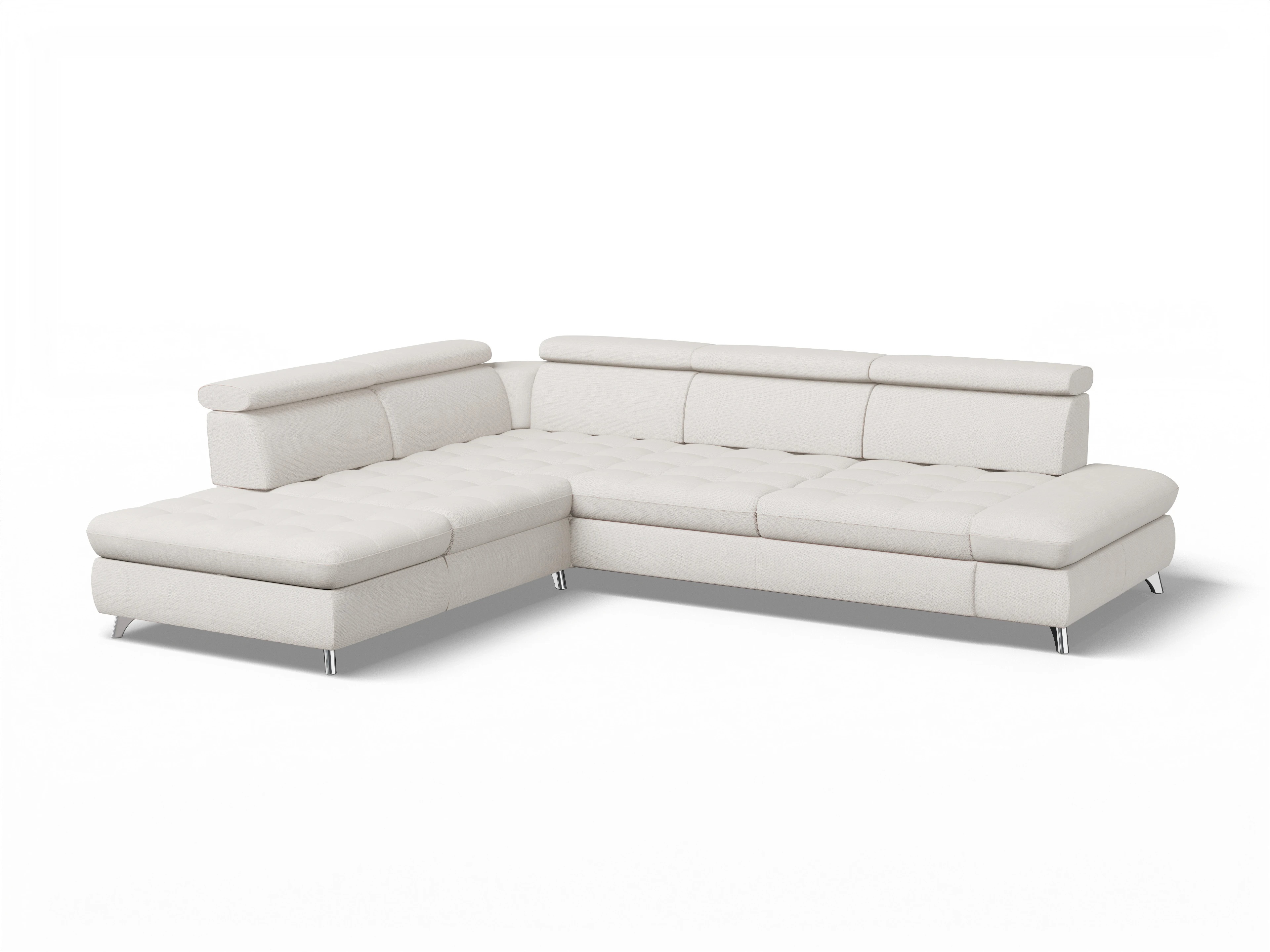 Ansicht des Produktes Memphis Stoff Ecksofa links Abschluss offen in Stoff Beige