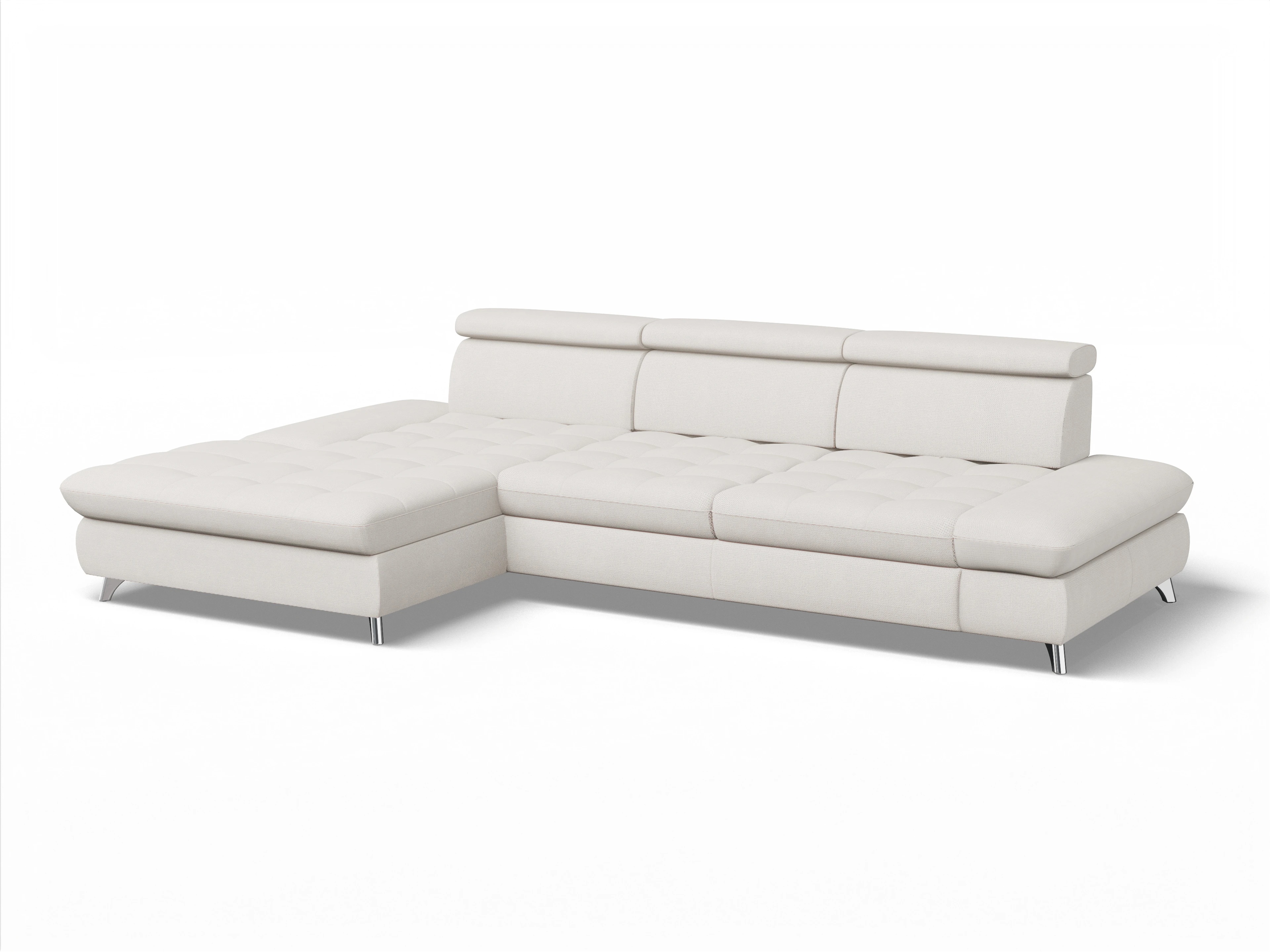 Ansicht des Produktes Memphis Stoff Ecksofa links Abschluss offen in Stoff Beige