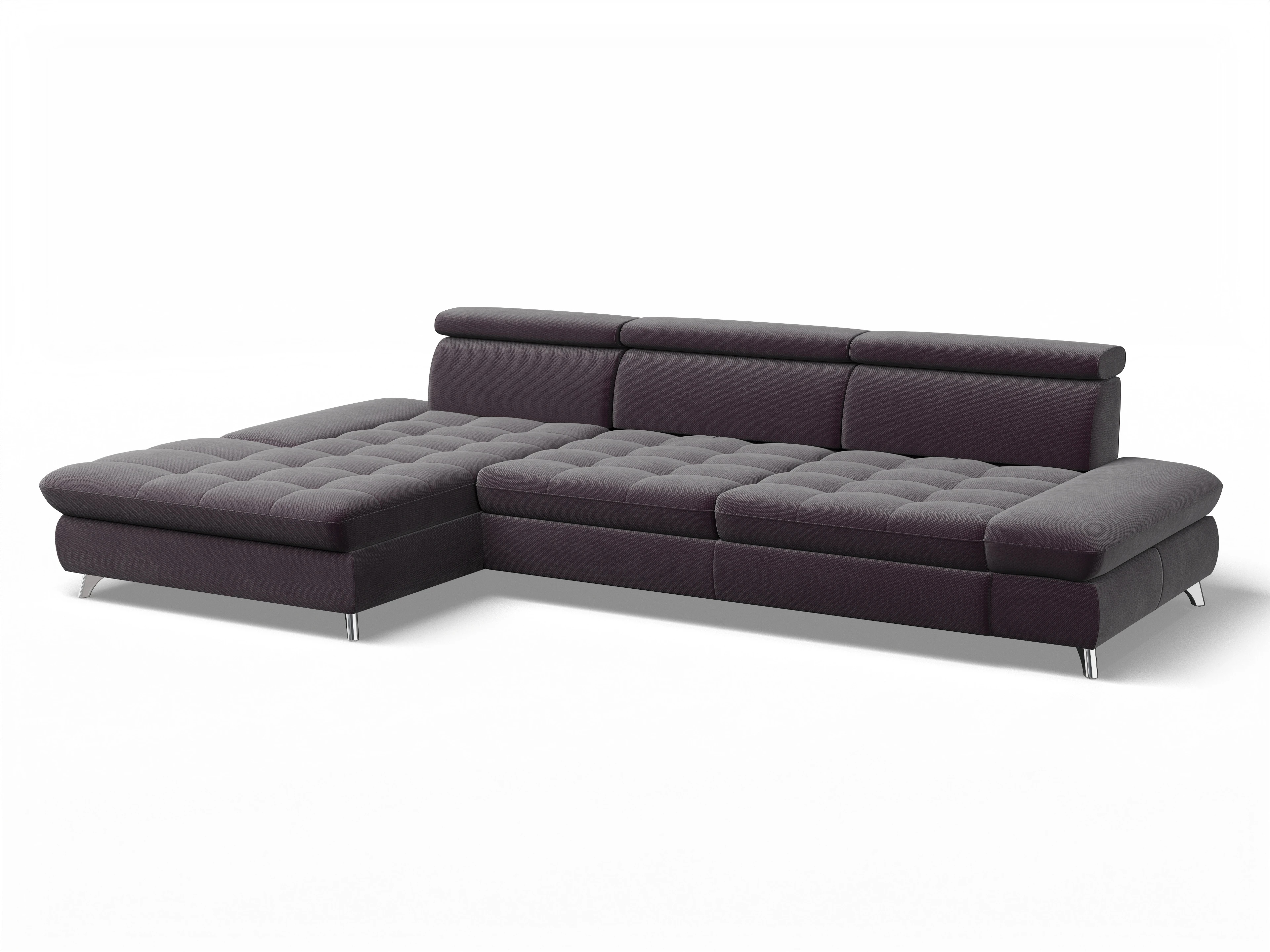 Ansicht des Produktes Memphis Stoff Ecksofa links Abschluss offen in Stoff Rot