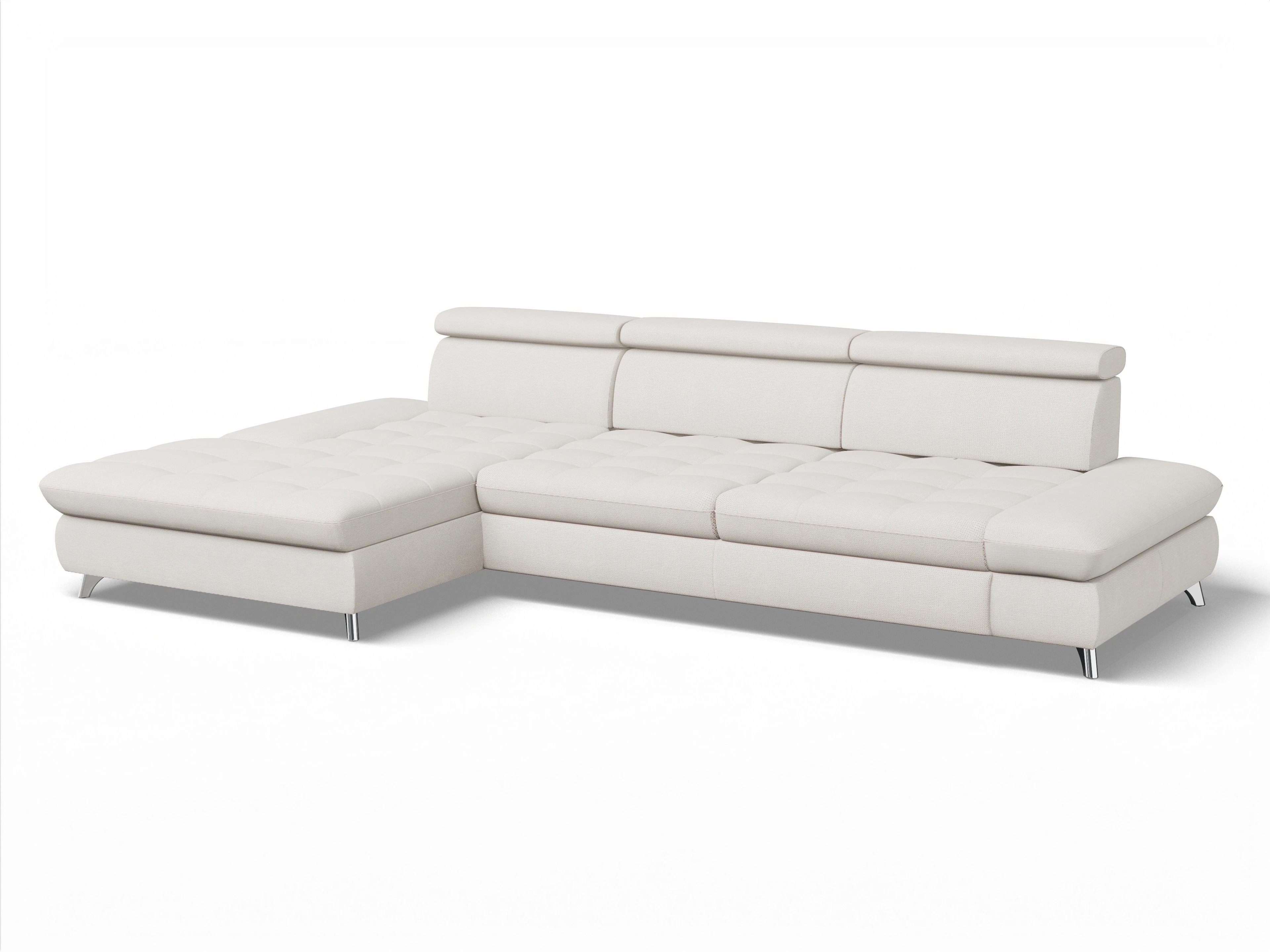 Ansicht des Produktes Memphis Stoff Ecksofa links Abschluss offen in Stoff Beige