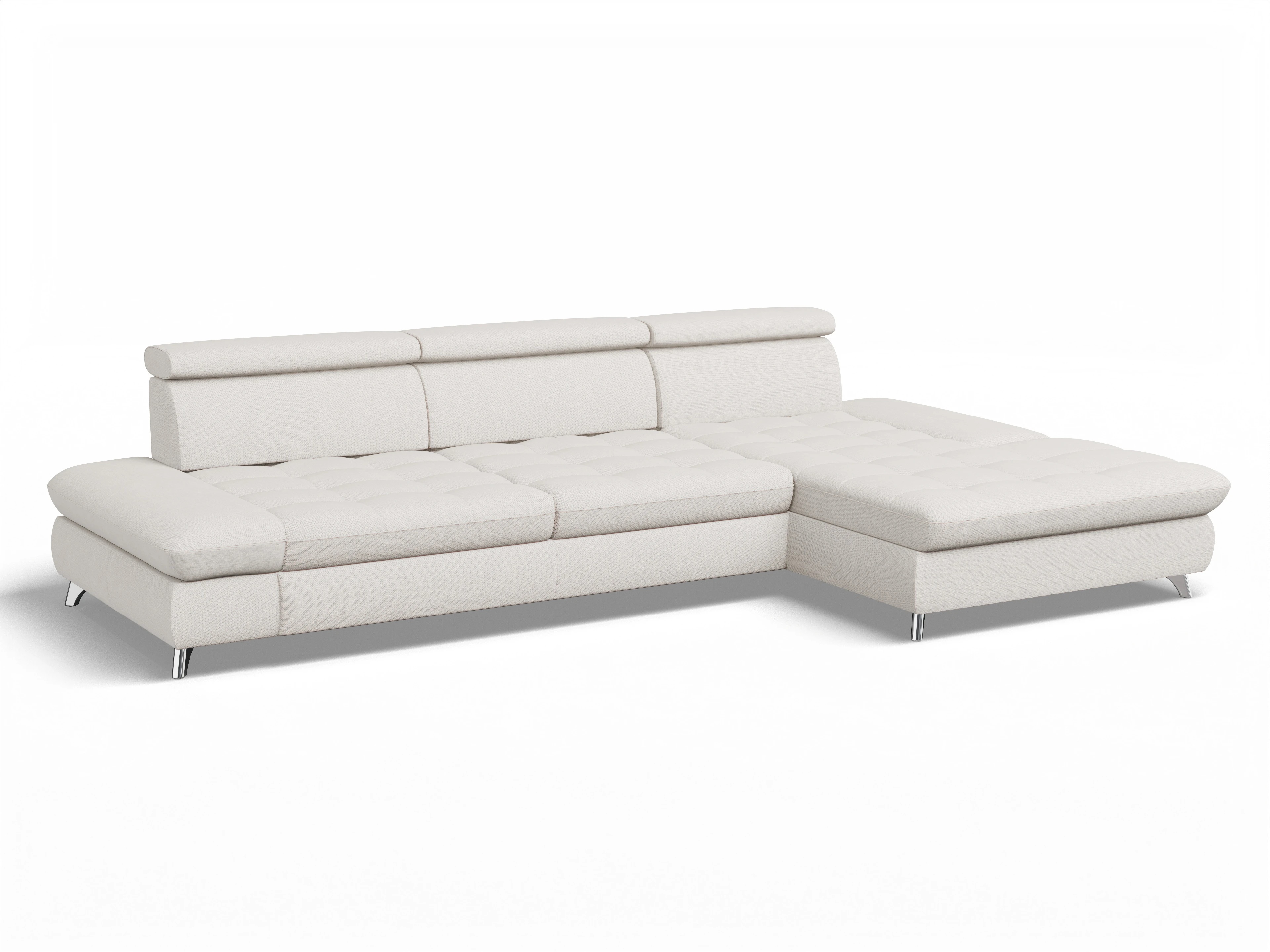 Ansicht des Produktes Memphis Stoff Ecksofa rechts Abschluss offen in Stoff Beige