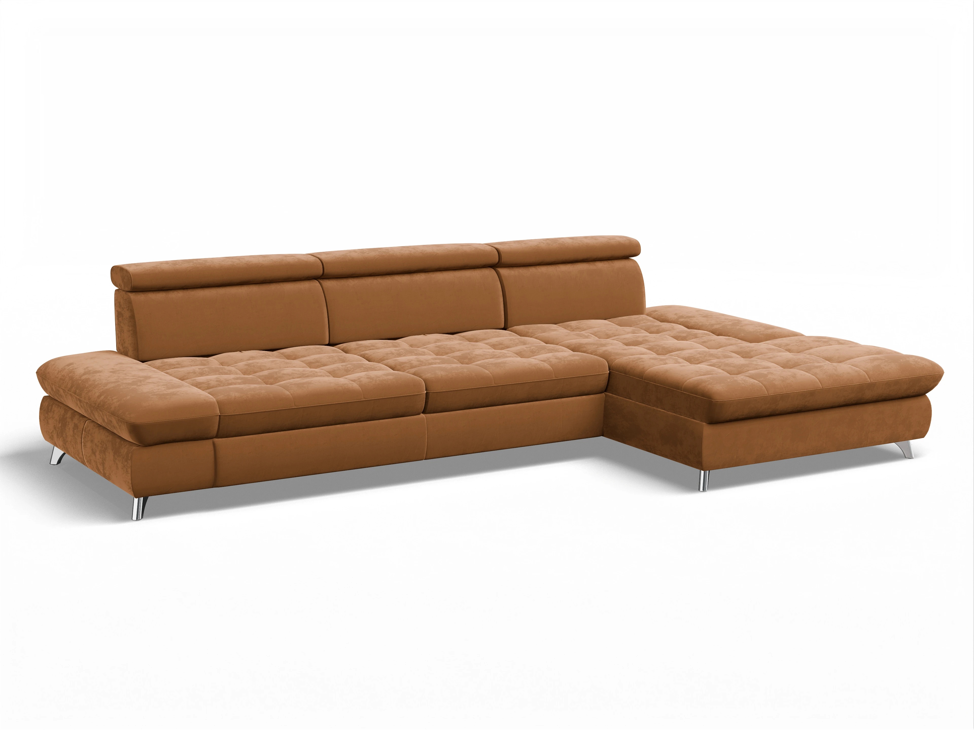 Ansicht des Produktes Memphis Stoff Ecksofa rechts Abschluss offen in Stoff Gelb