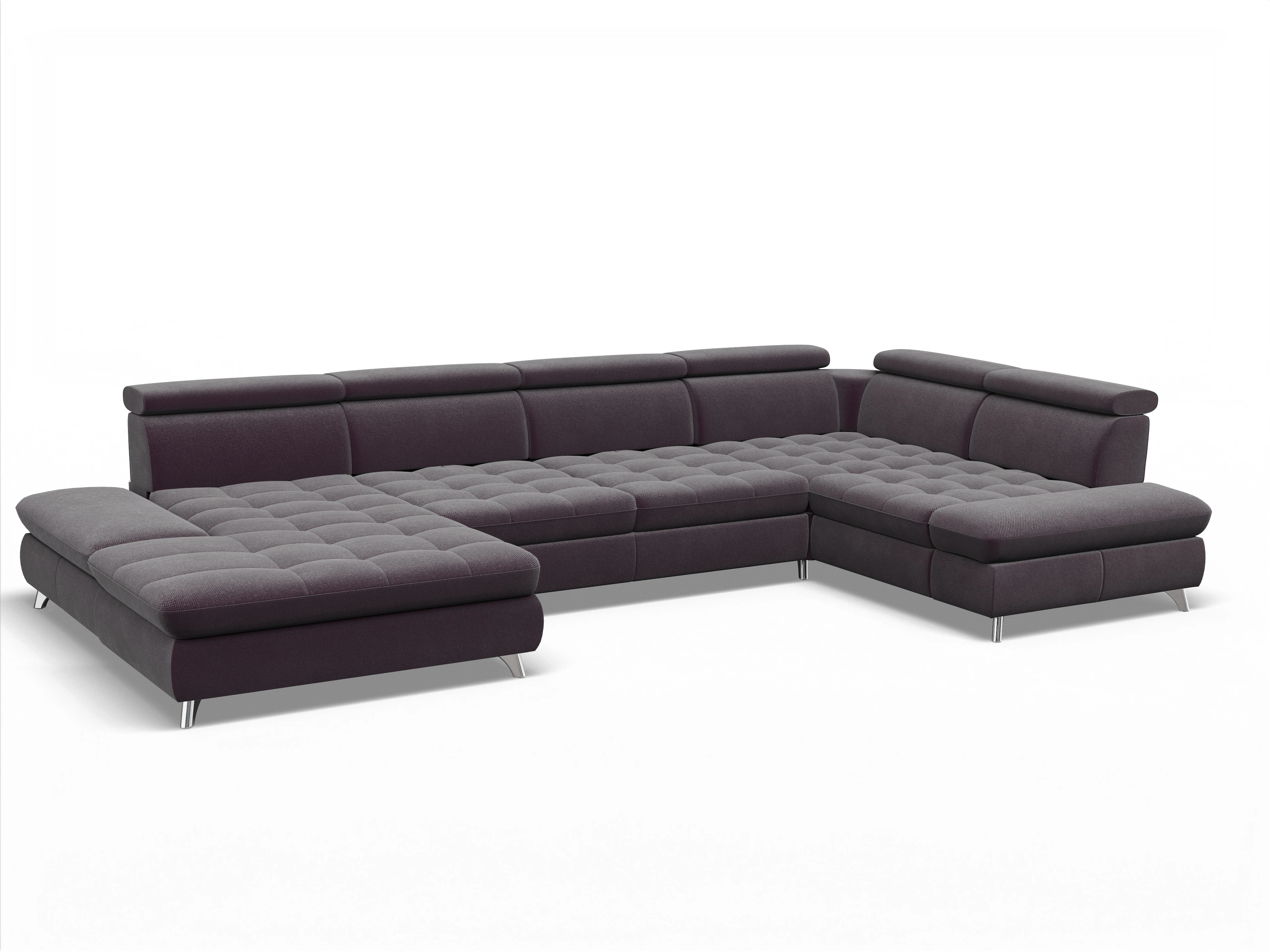 Ansicht des Produktes Memphis Stoff Wohnlandschaft Armlehne rechts Abschluss offen links in Stoff Rot