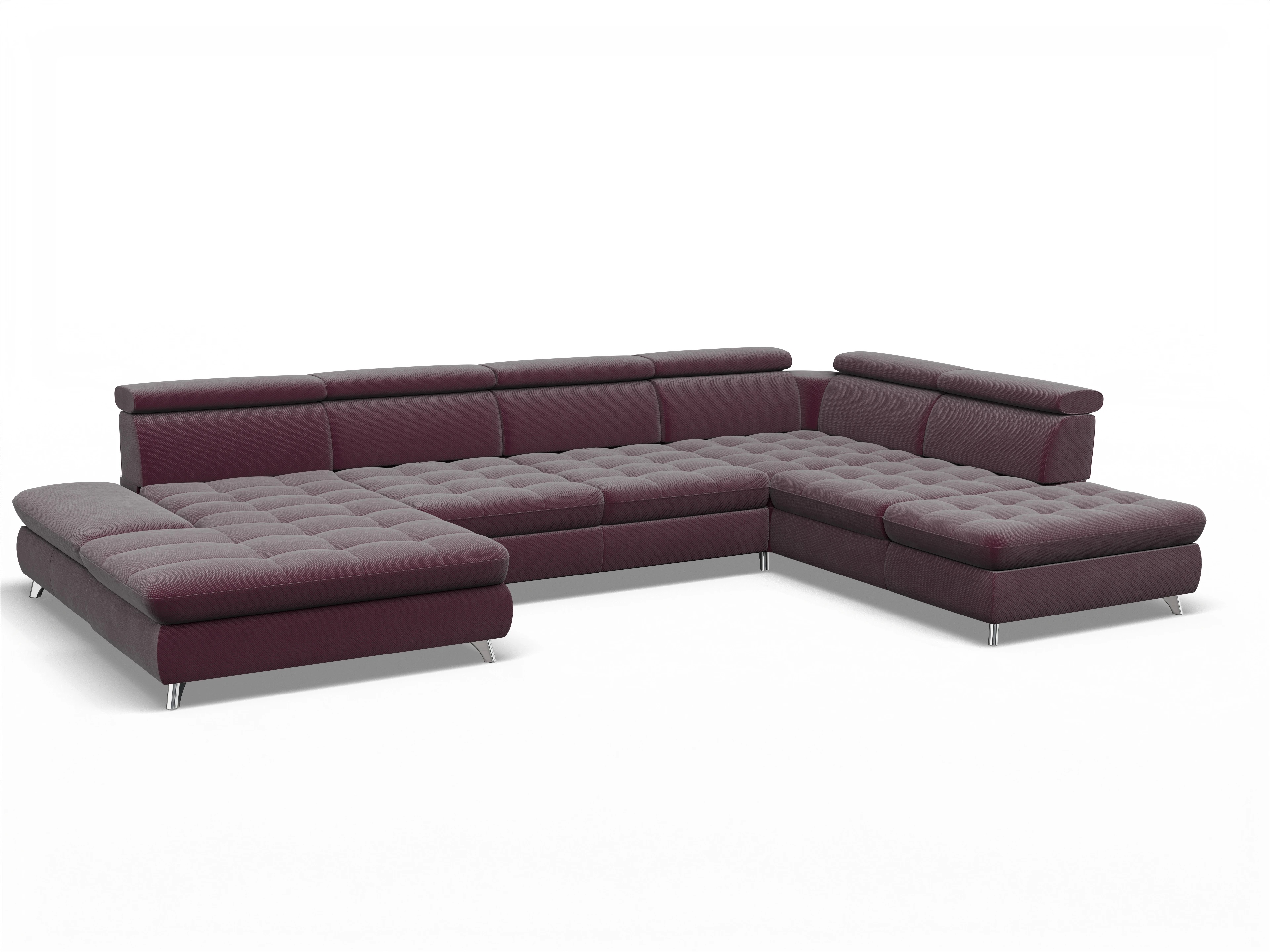 Ansicht des Produktes Memphis Stoff Wohnlandschaft offen beidseitig in Stoff Rot