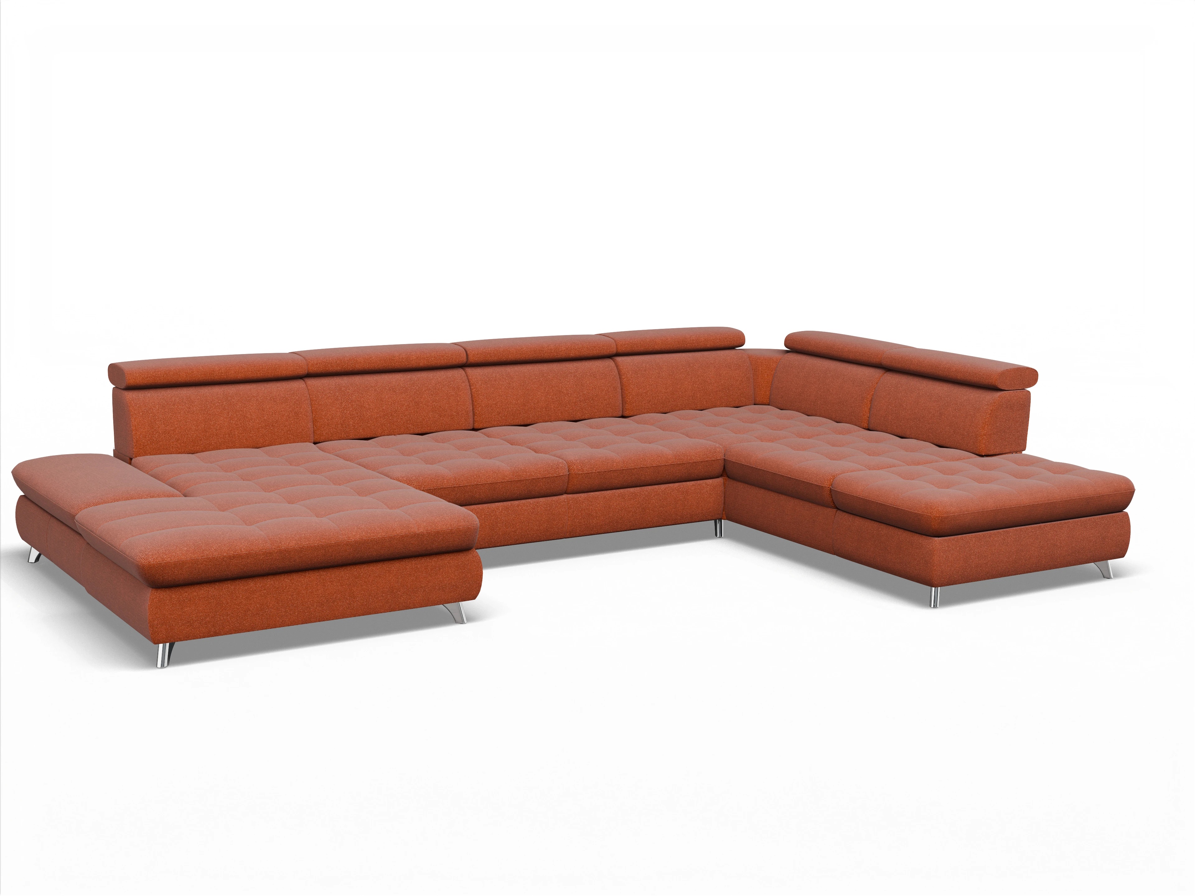 Ansicht des Produktes Memphis Stoff Wohnlandschaft offen beidseitig in Stoff Rot
