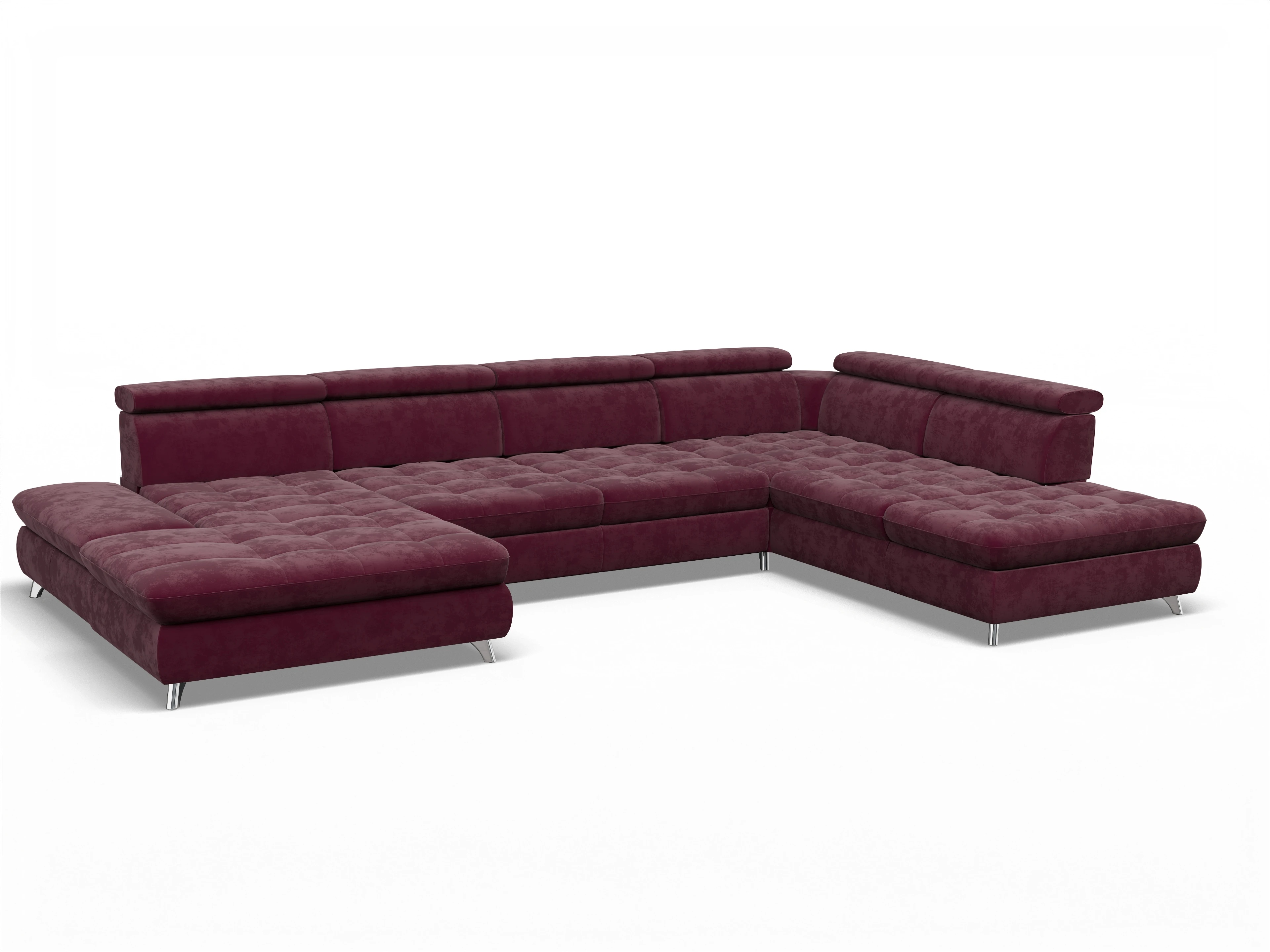 Ansicht des Produktes Memphis Stoff Wohnlandschaft offen beidseitig in Stoff Rot