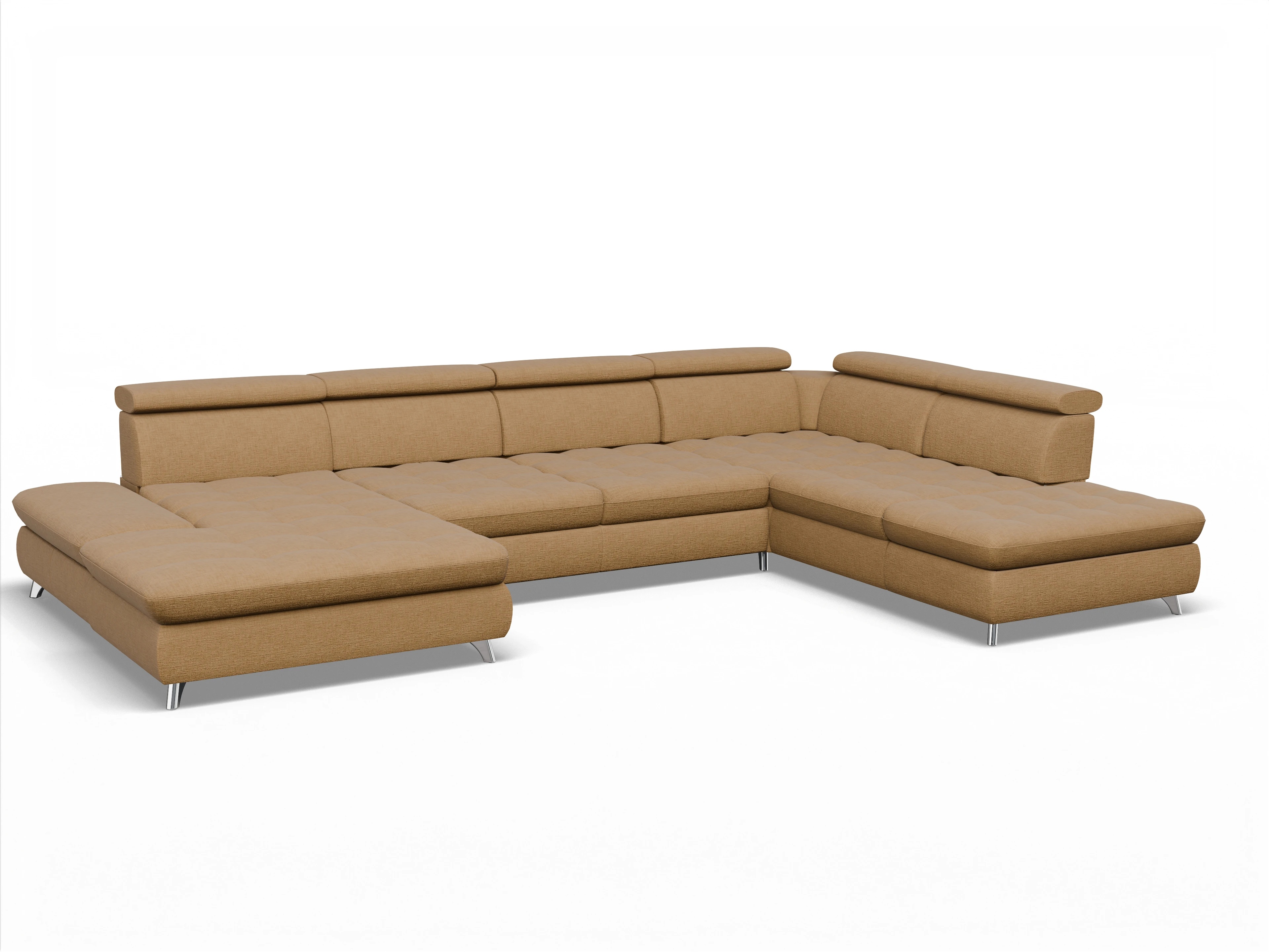 Ansicht des Produktes Memphis Stoff Wohnlandschaft offen beidseitig in Stoff Orange