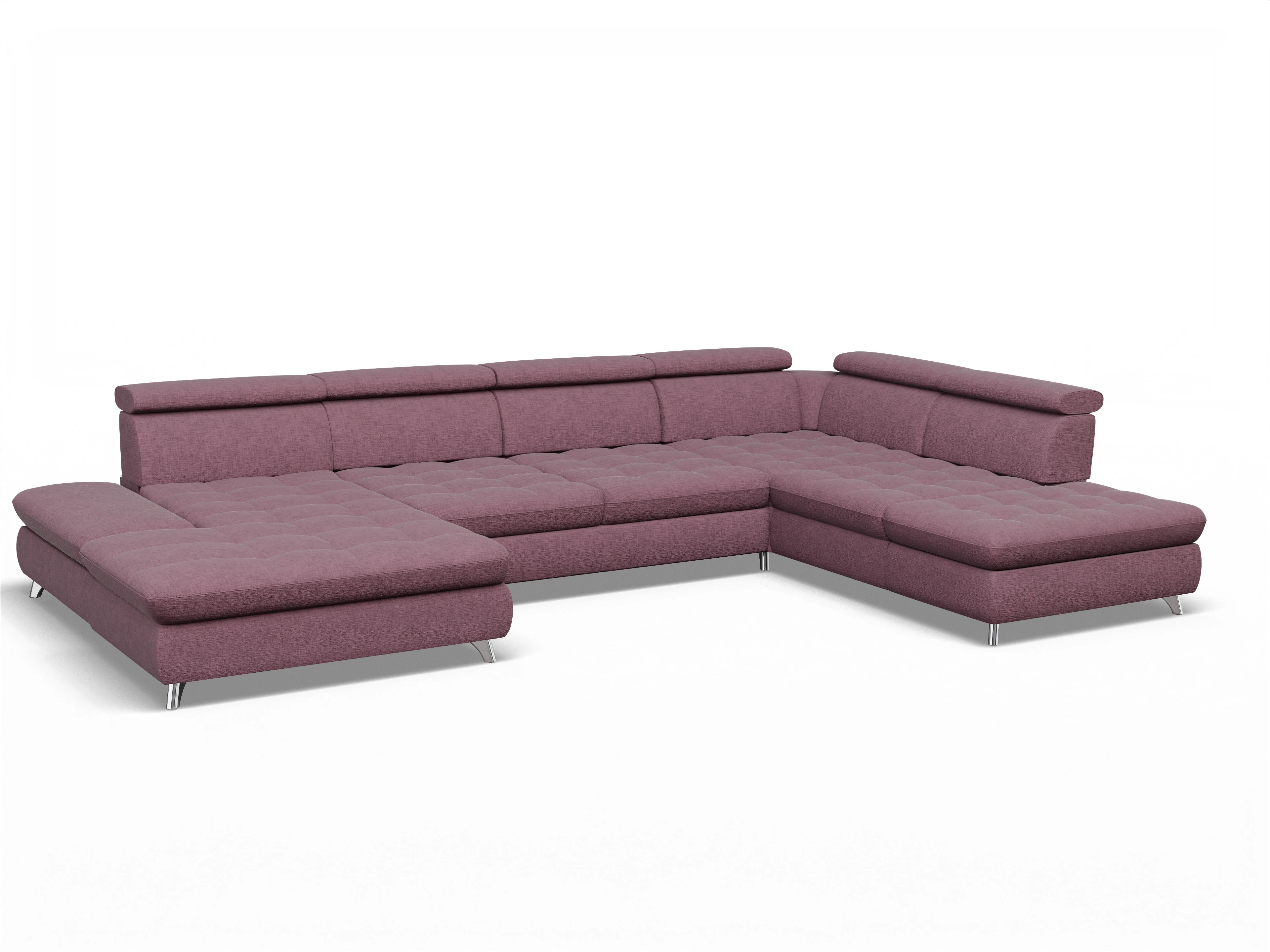 Ansicht des Produktes Memphis Stoff Wohnlandschaft offen beidseitig in Stoff Rot